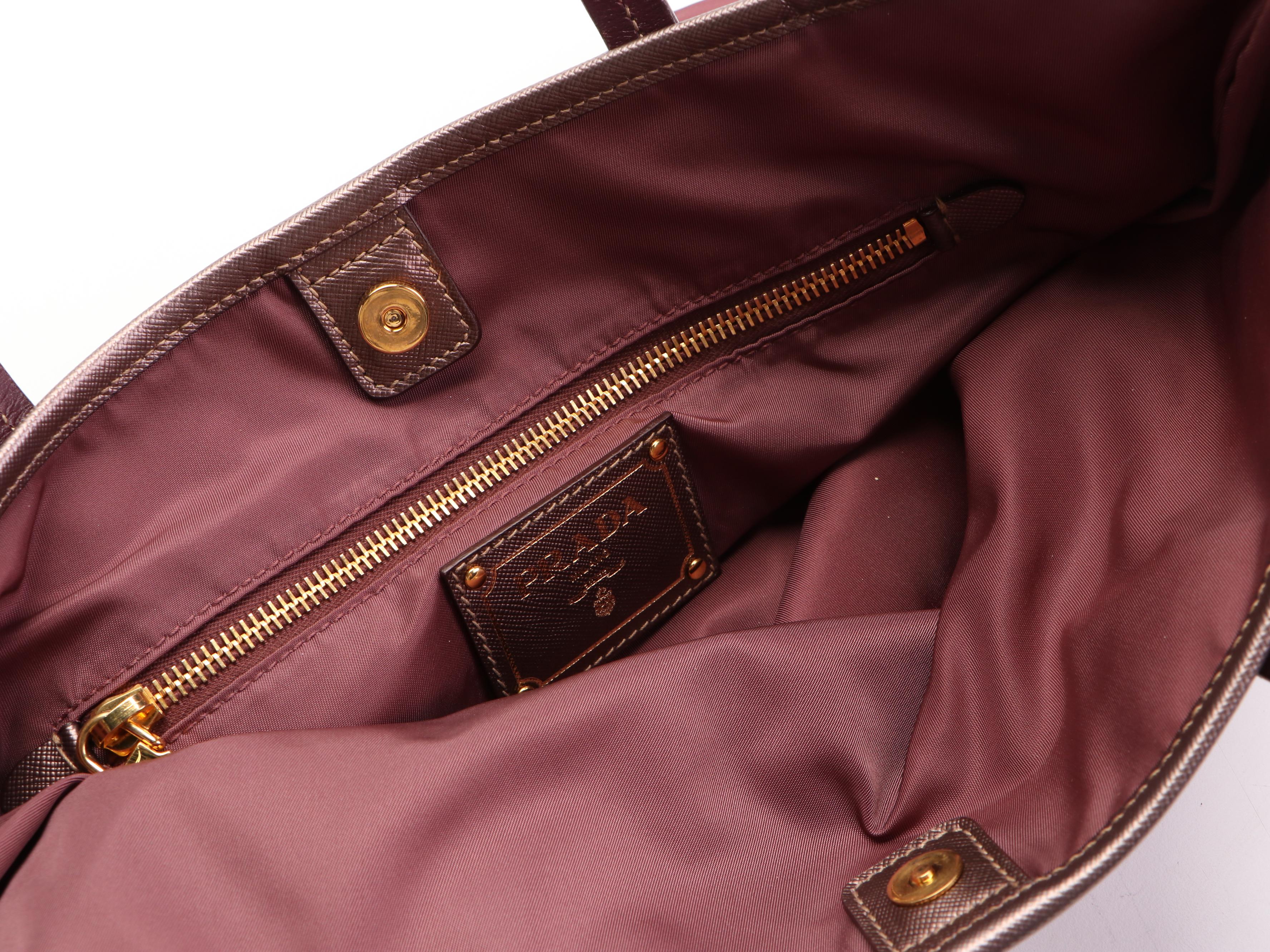 Prada Tote Bag in Tessuto Nylon with Saffiano Leather Trim