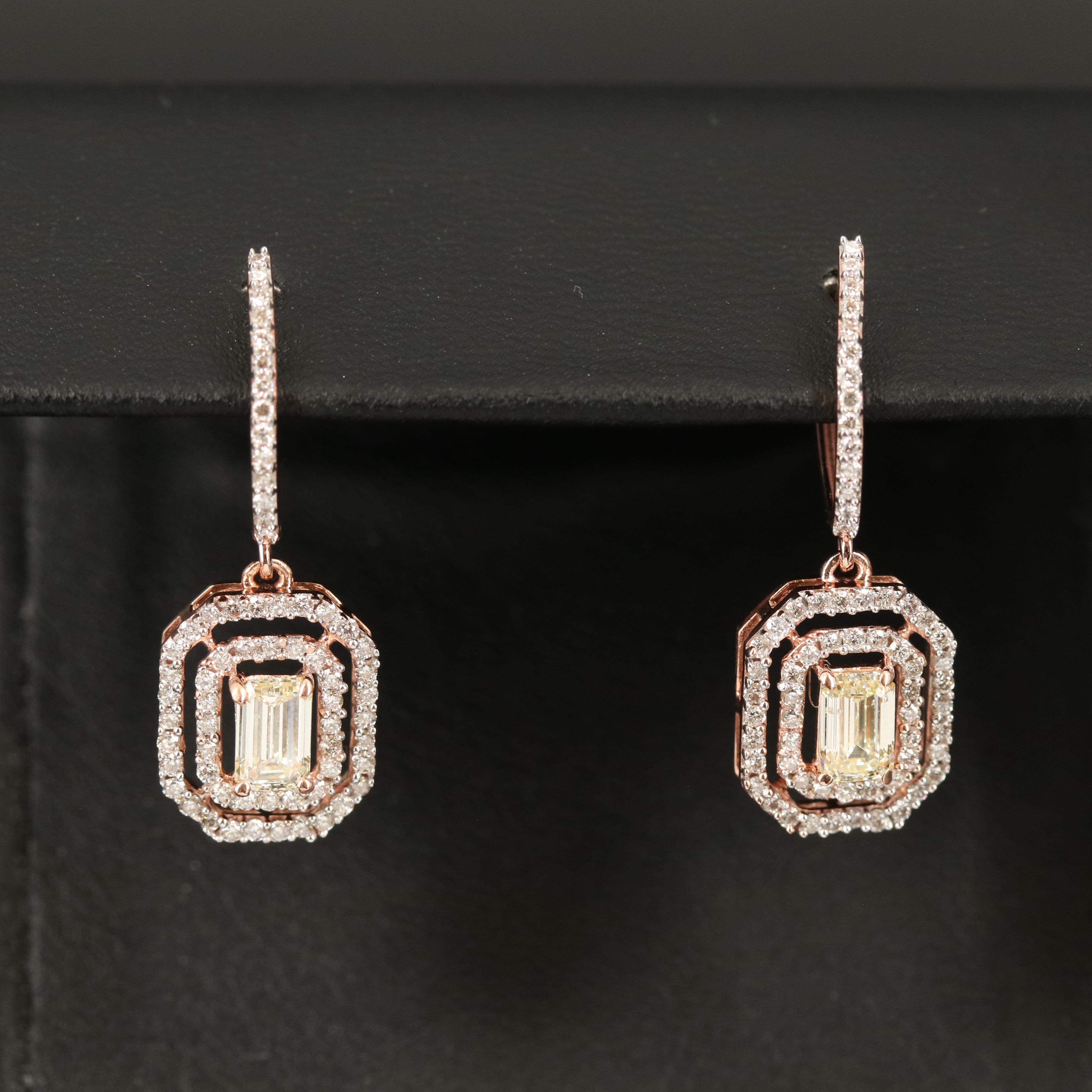 14K Diamond Earrings with 1.03 CTW Diamond Centers