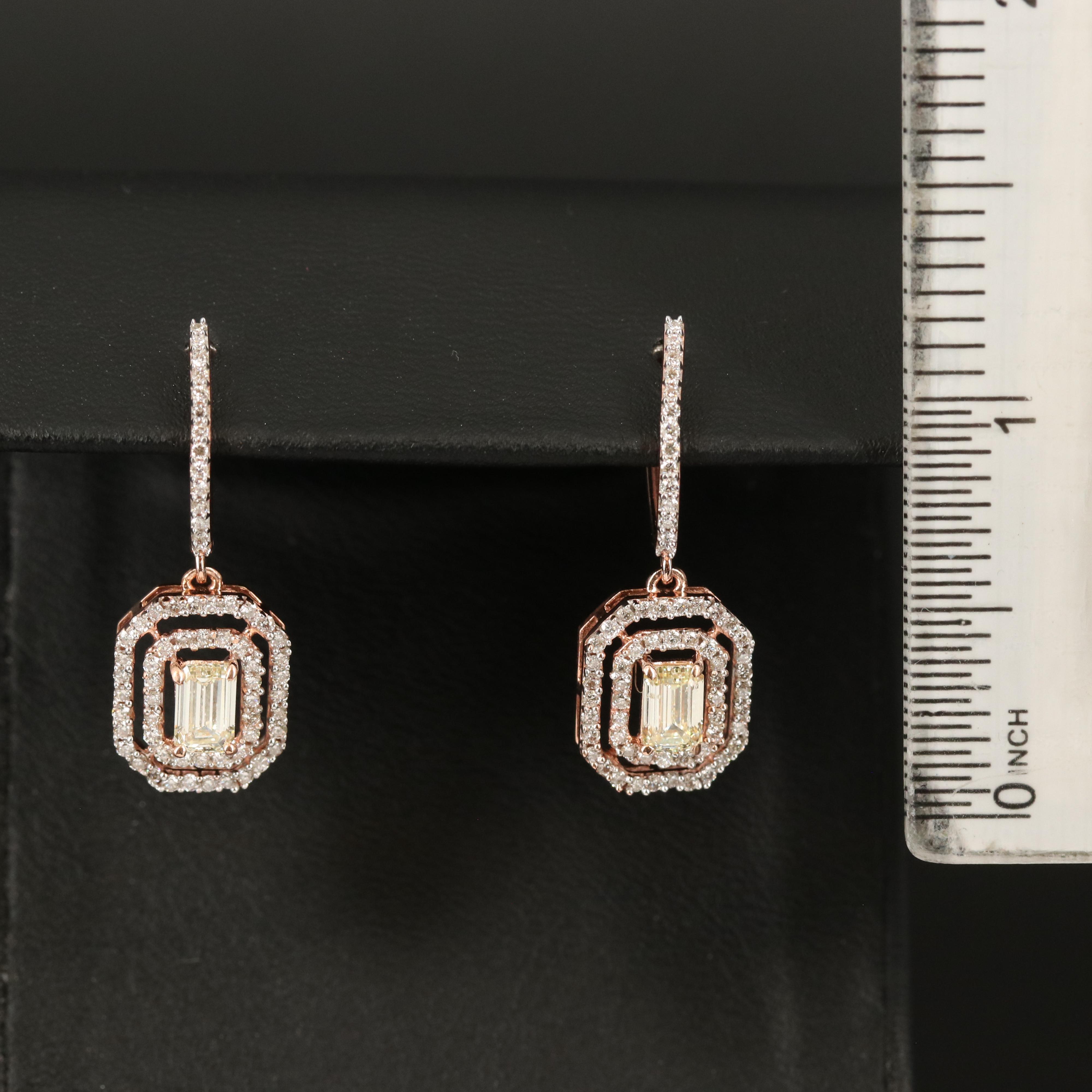 14K Diamond Earrings with 1.03 CTW Diamond Centers
