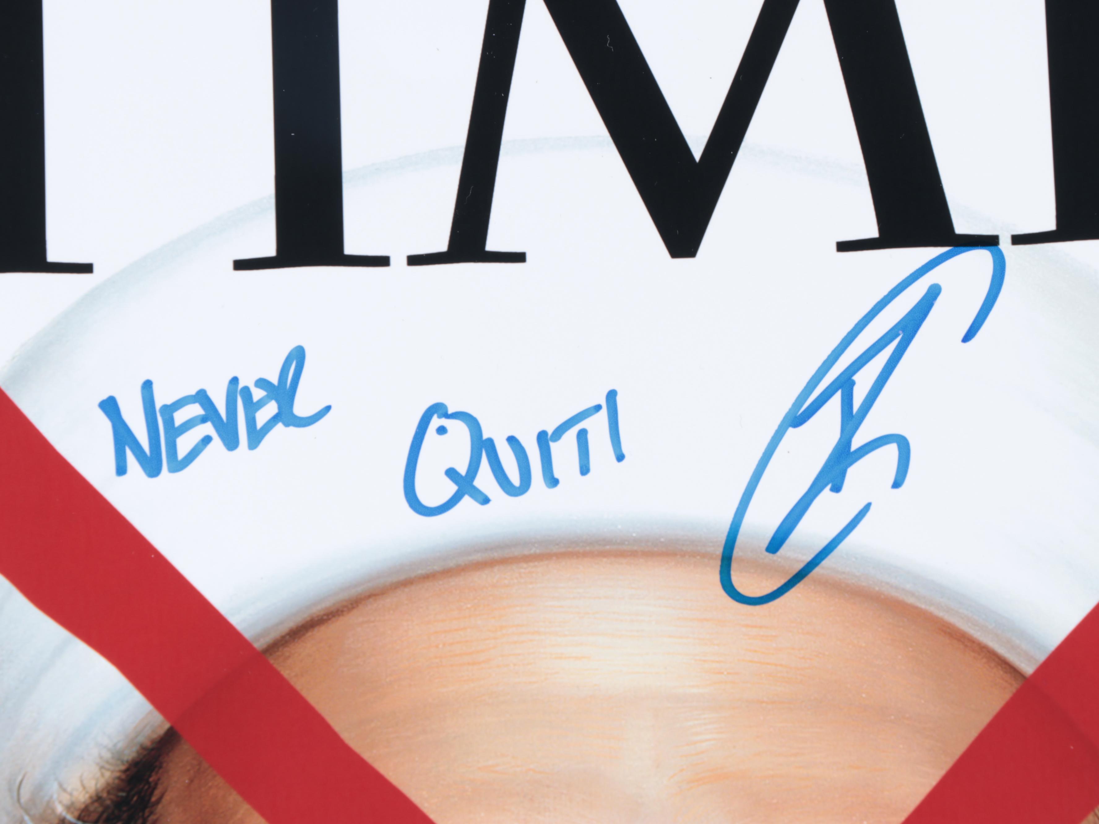 Robert O'Neill Signed "Never Quit" Osama Bin Laden "Time" Poster Print, JSA