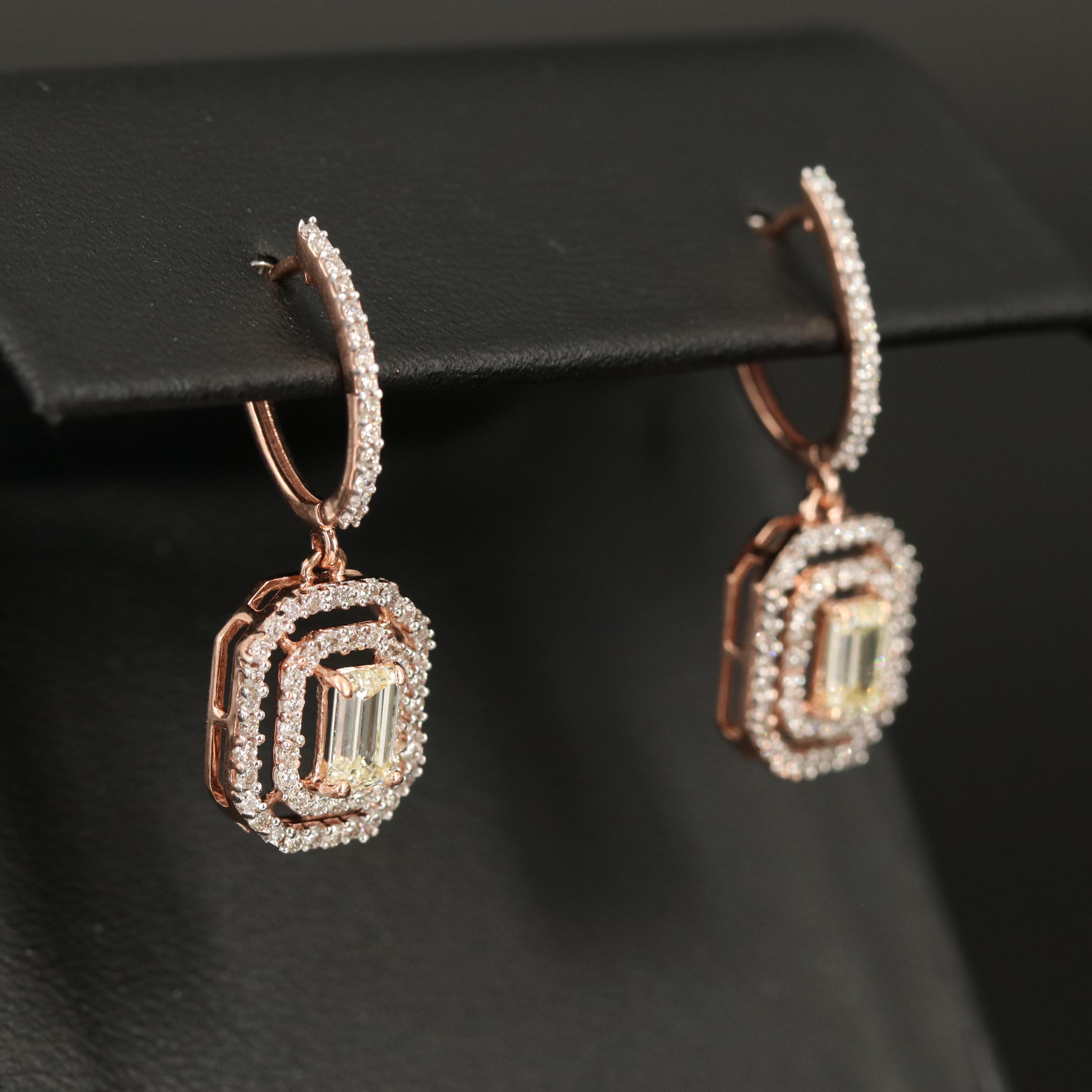 14K Diamond Earrings with 1.03 CTW Diamond Centers