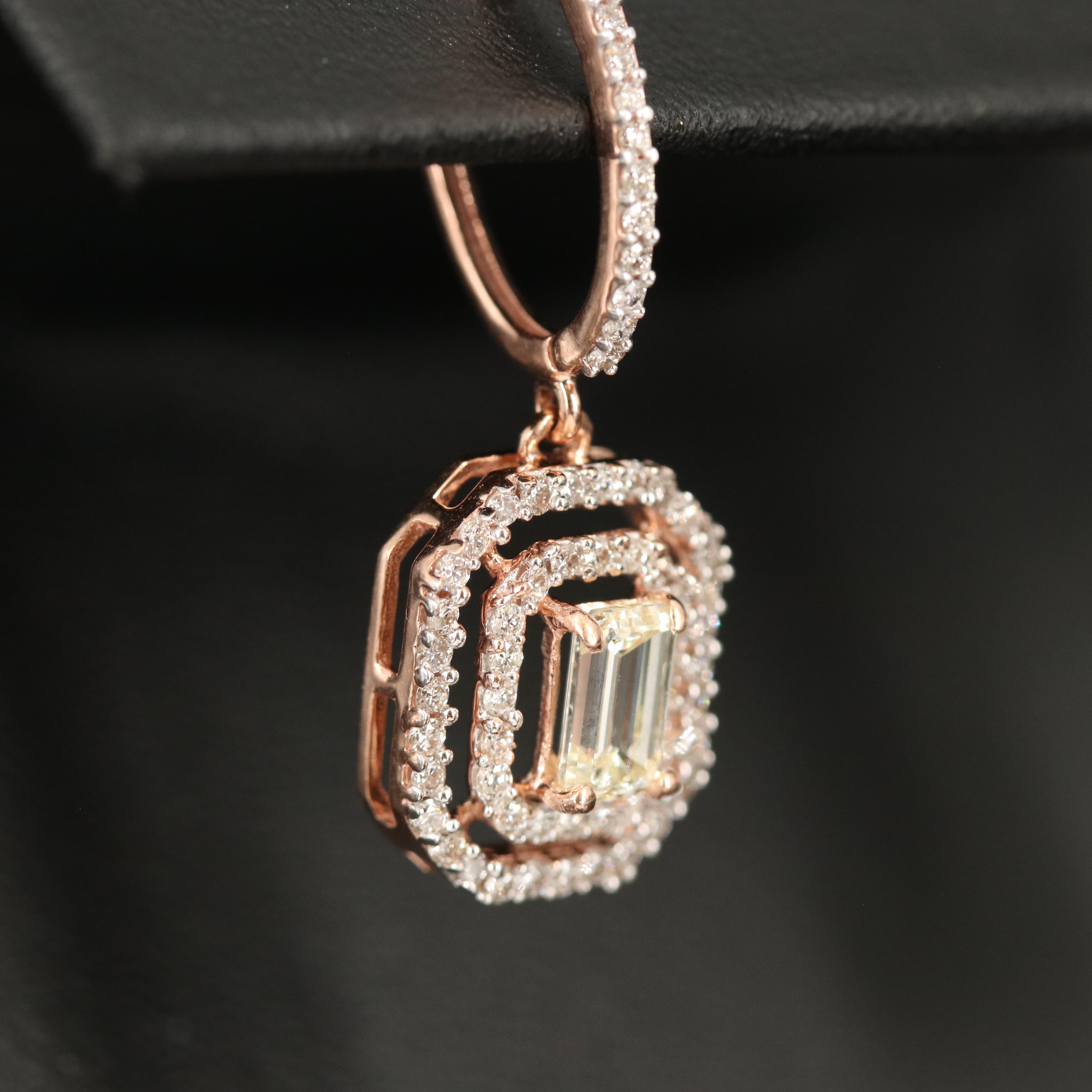 14K Diamond Earrings with 1.03 CTW Diamond Centers