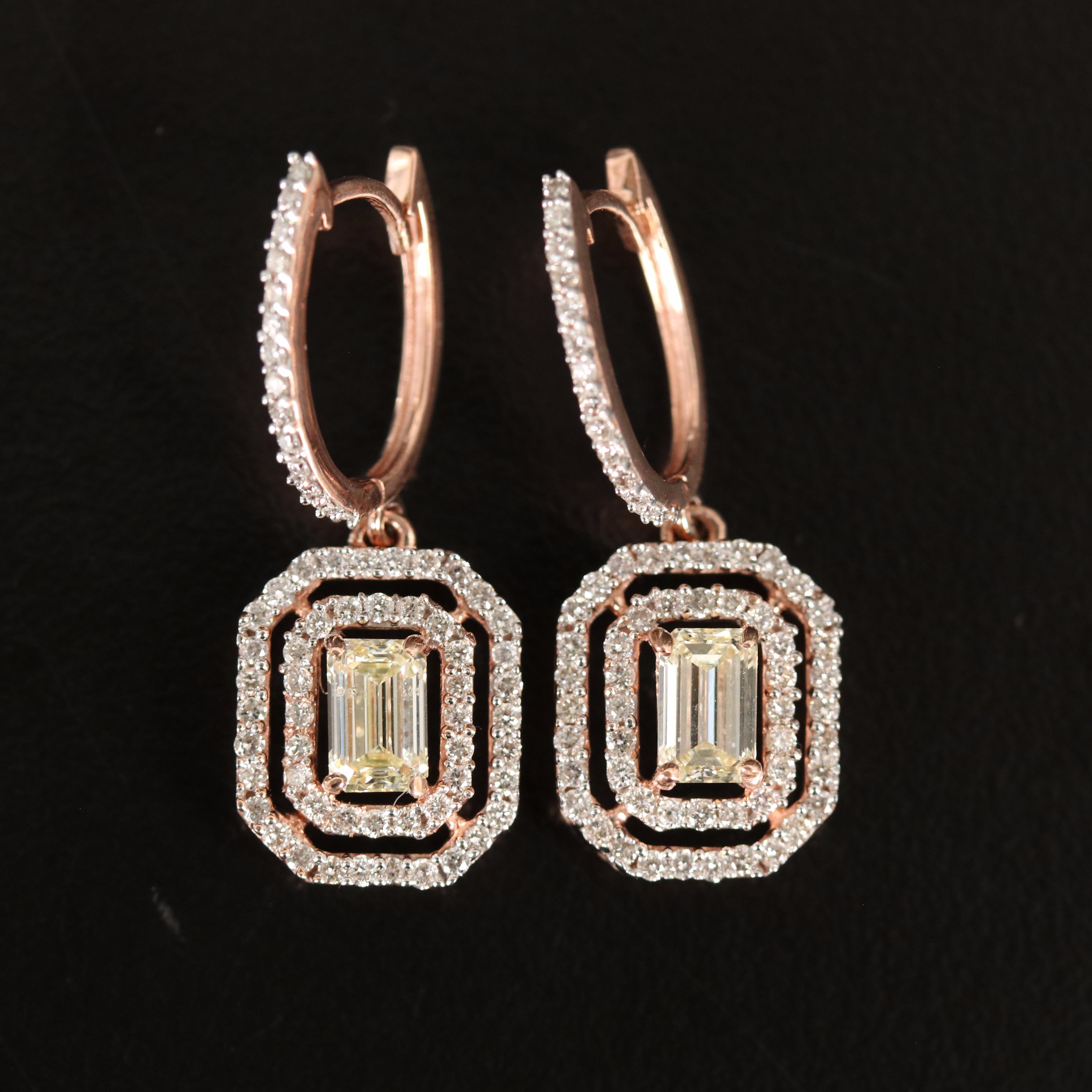 14K Diamond Earrings with 1.03 CTW Diamond Centers