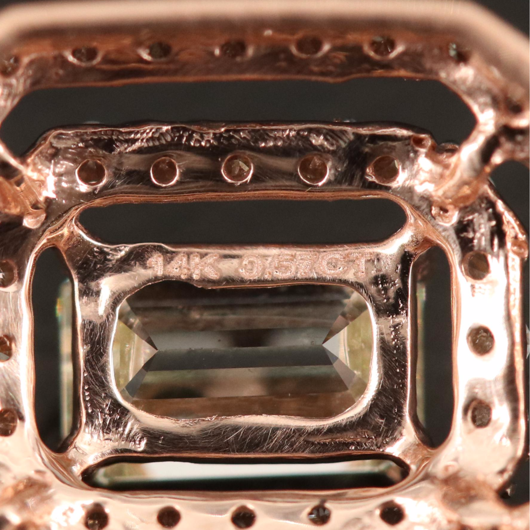 14K Diamond Earrings with 1.03 CTW Diamond Centers