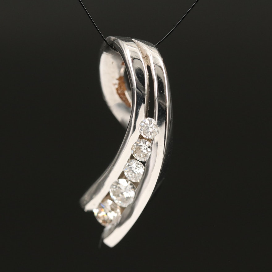 14K 0.79 CTW Diamond Graduated Slide Pendant