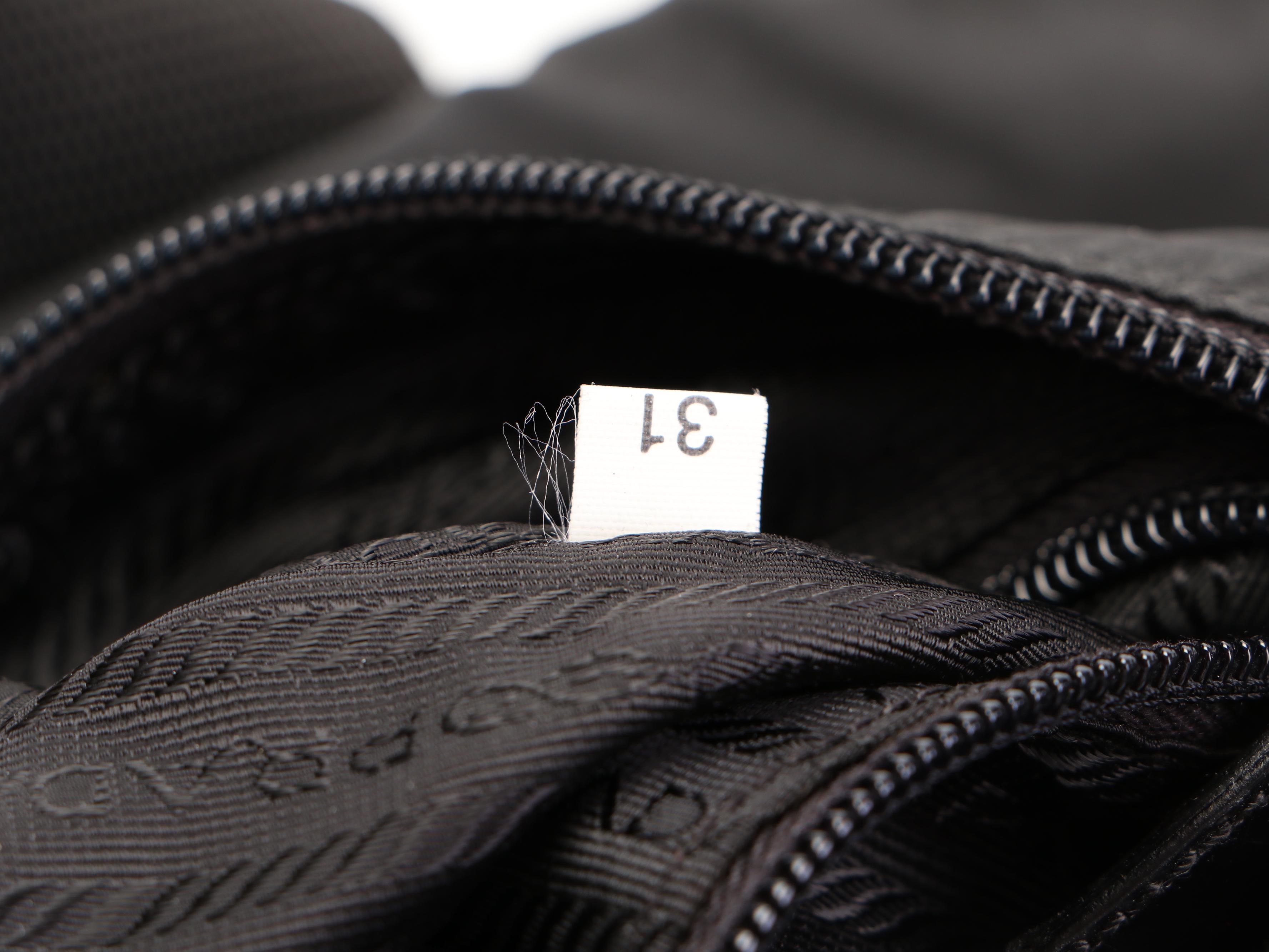 Prada Small Messenger Flap Bag in Black Tessuto Nylon with Glace Leather Trim