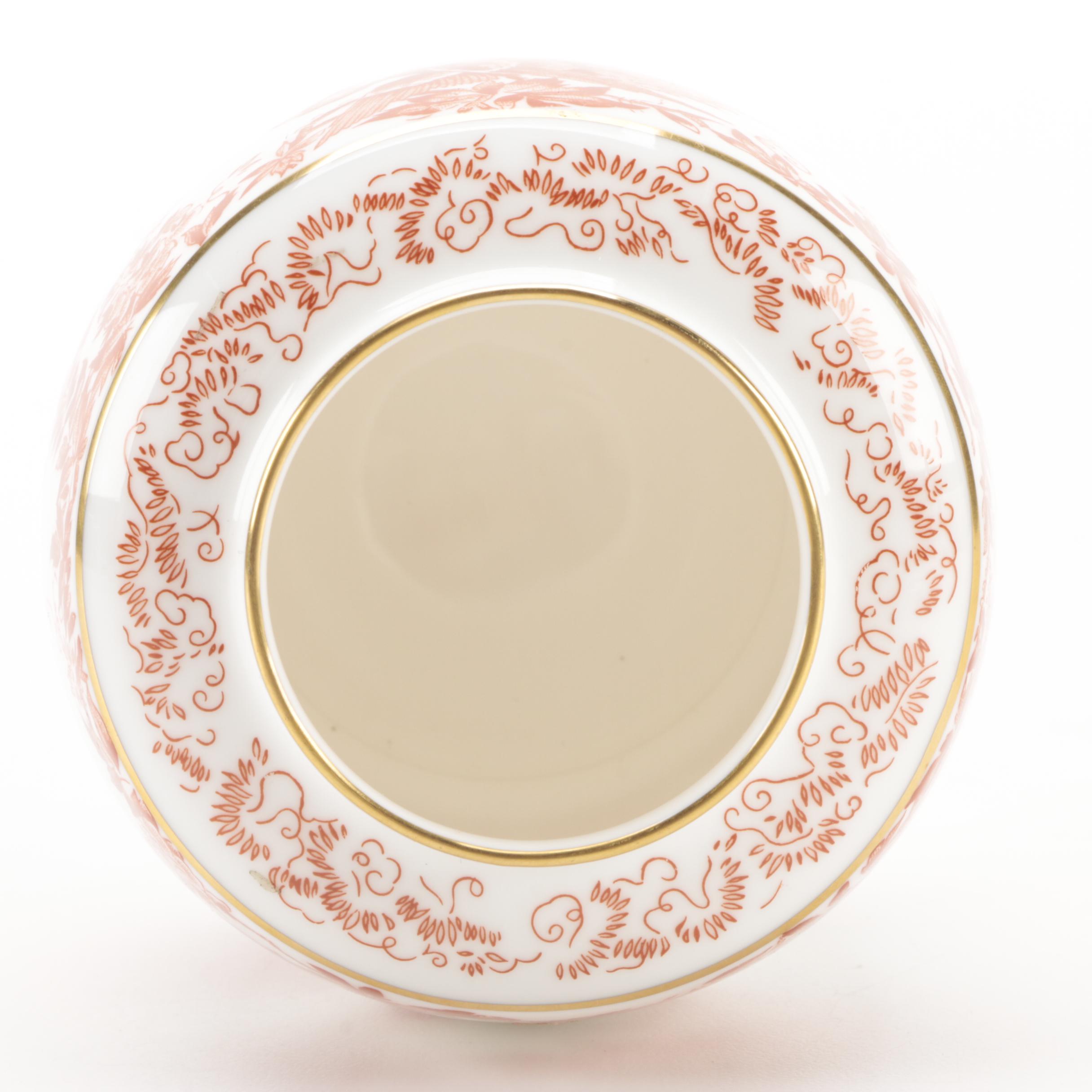 Royal Crown Derby "Red Aves" Bone China Lidded Vessel