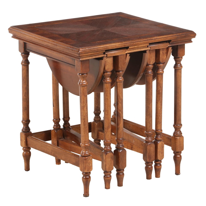 Set of Three French Provincial Style Cherrywood Nesting Tables