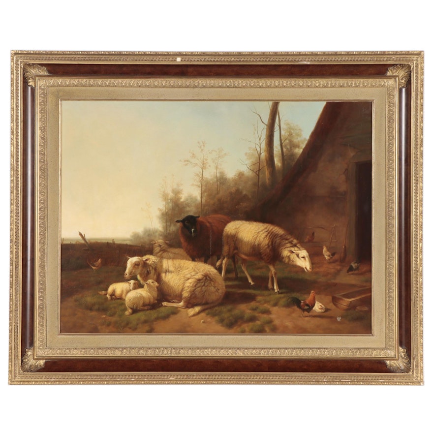 Oil Painting of Sheep, Late 19th Century