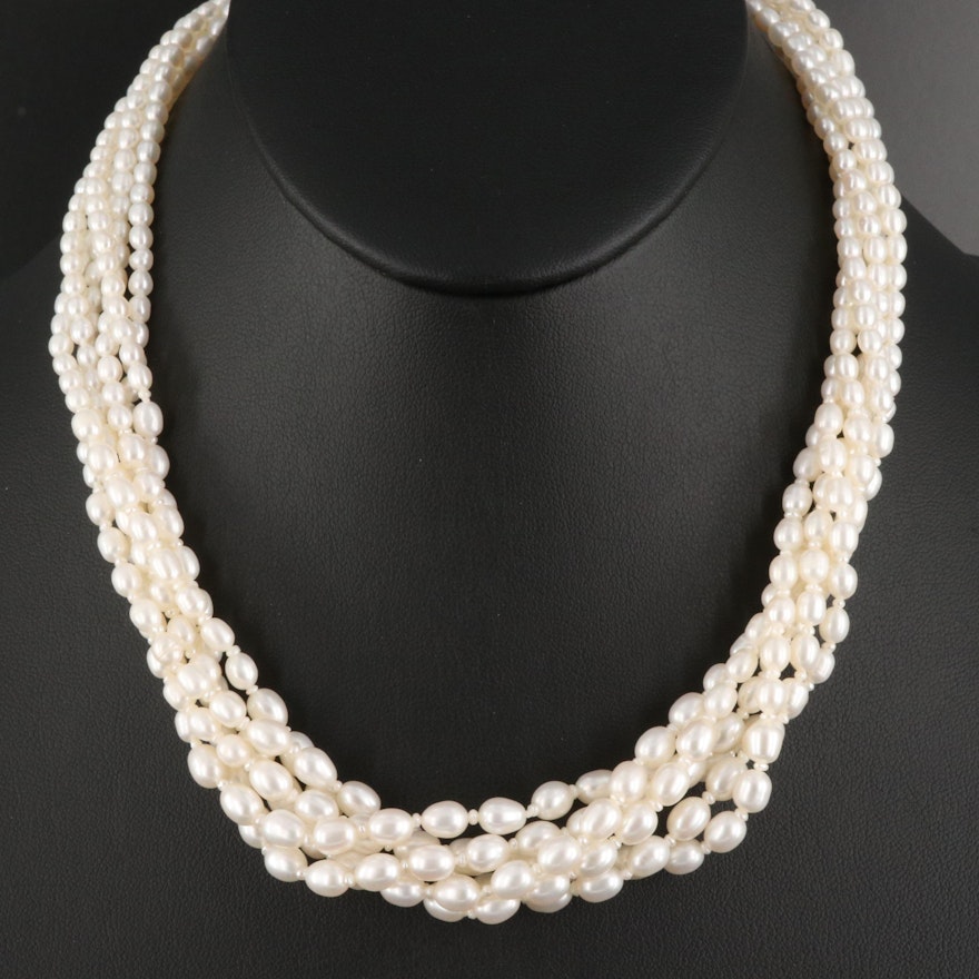 Multi-Strand Pearl Torsade with Sterling Clasp