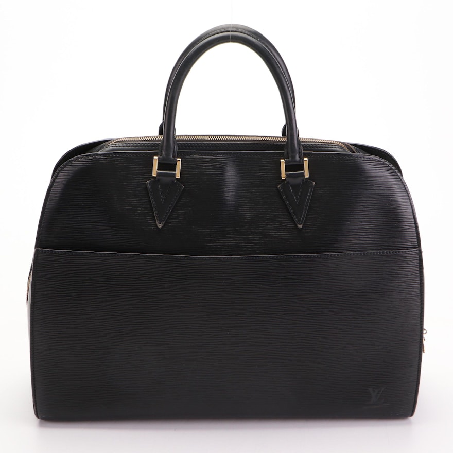 Louis Vuitton Sorbonne Satchel in Black Epi and Smooth Leather