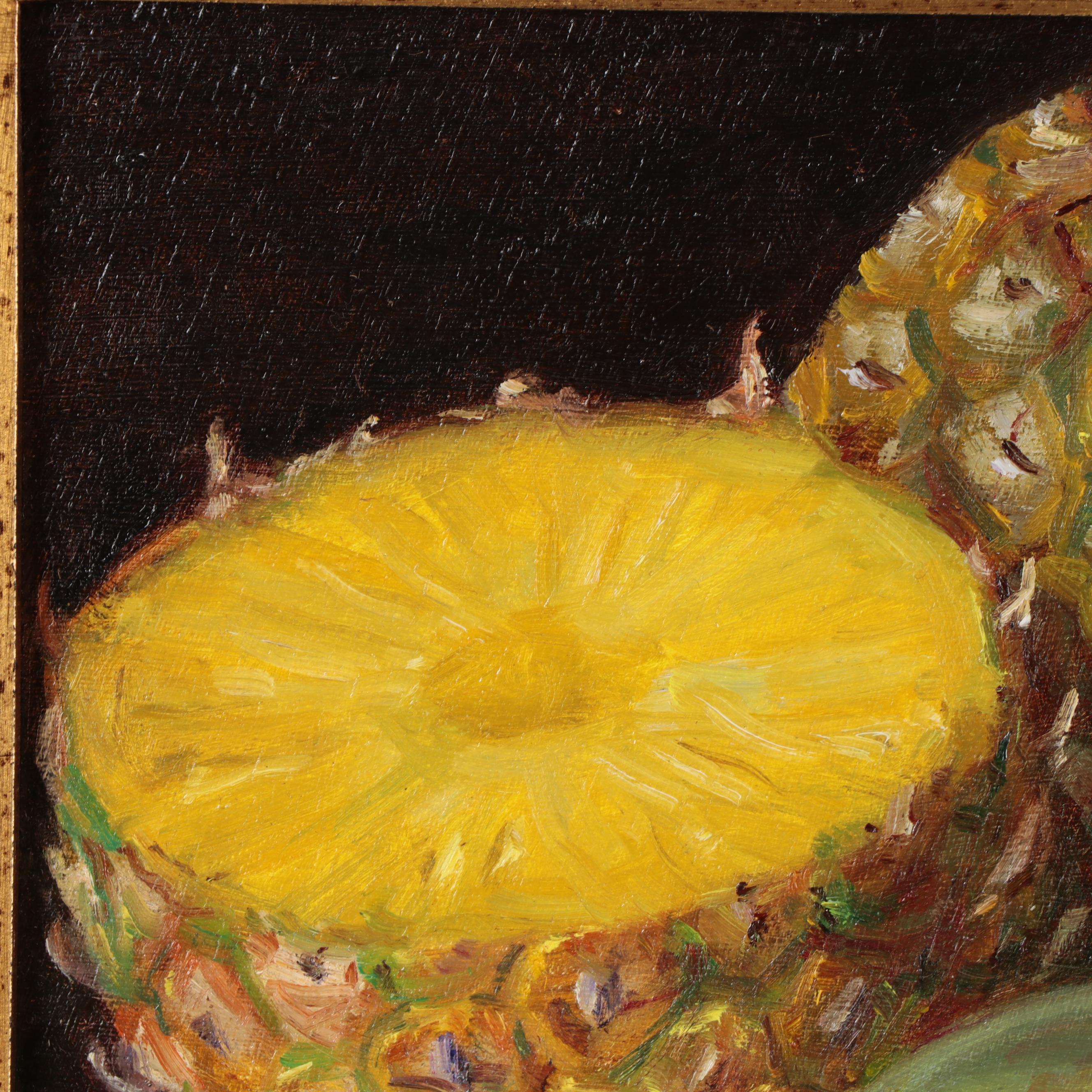 Youqing Wang Still Life Oil Painting of Pineapple and Mango, 2020