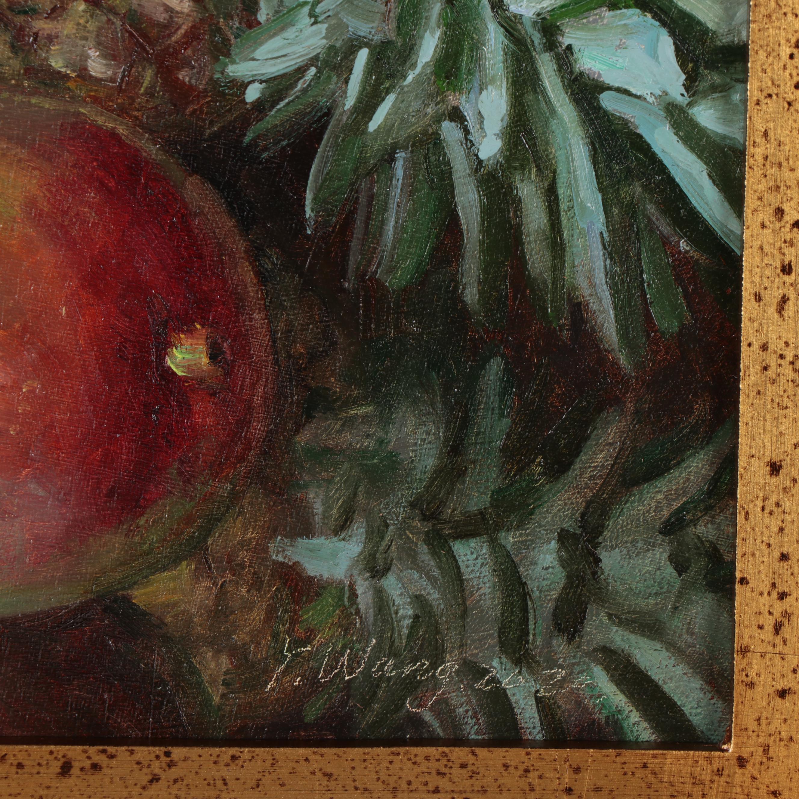 Youqing Wang Still Life Oil Painting of Pineapple and Mango, 2020