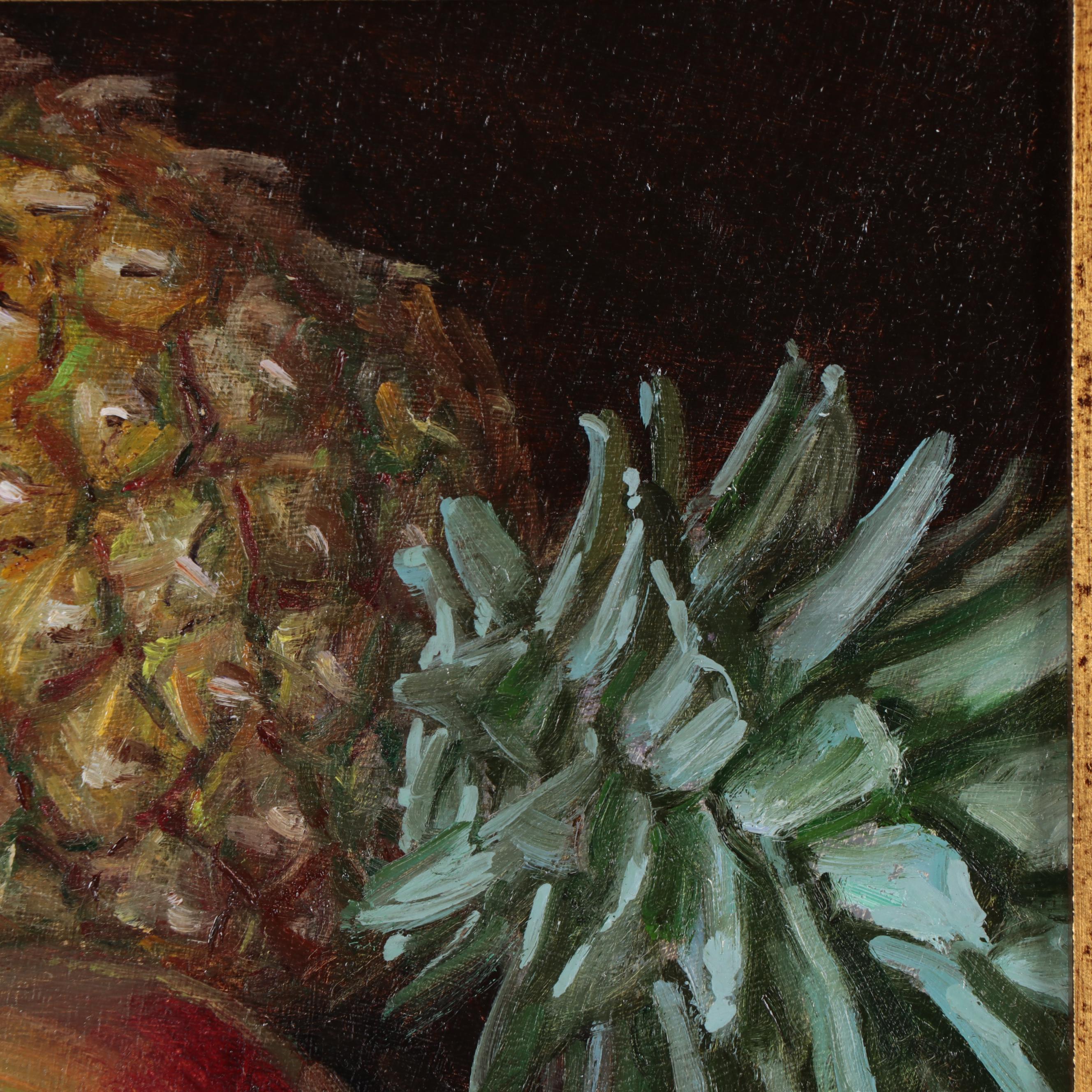 Youqing Wang Still Life Oil Painting of Pineapple and Mango, 2020