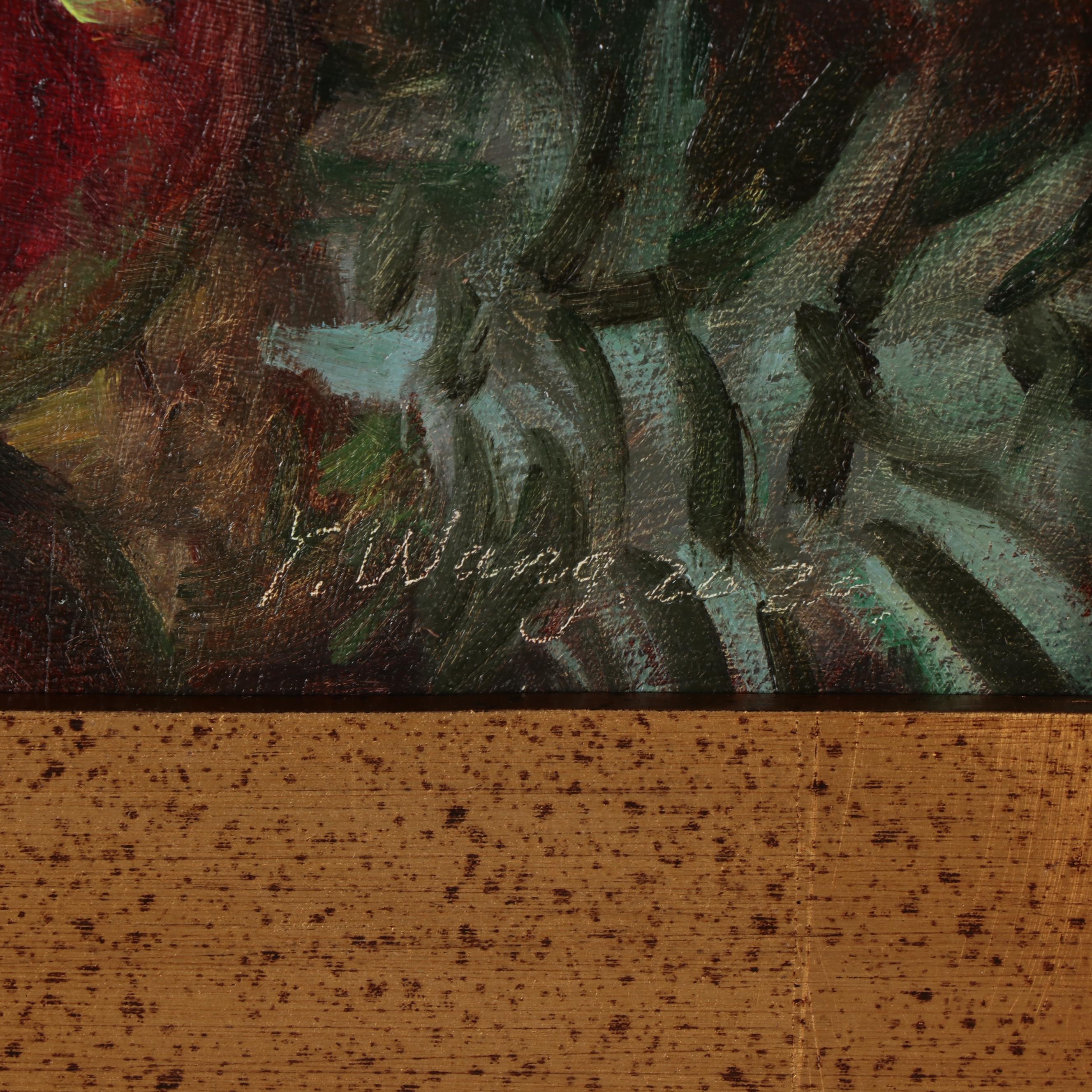 Youqing Wang Still Life Oil Painting of Pineapple and Mango, 2020