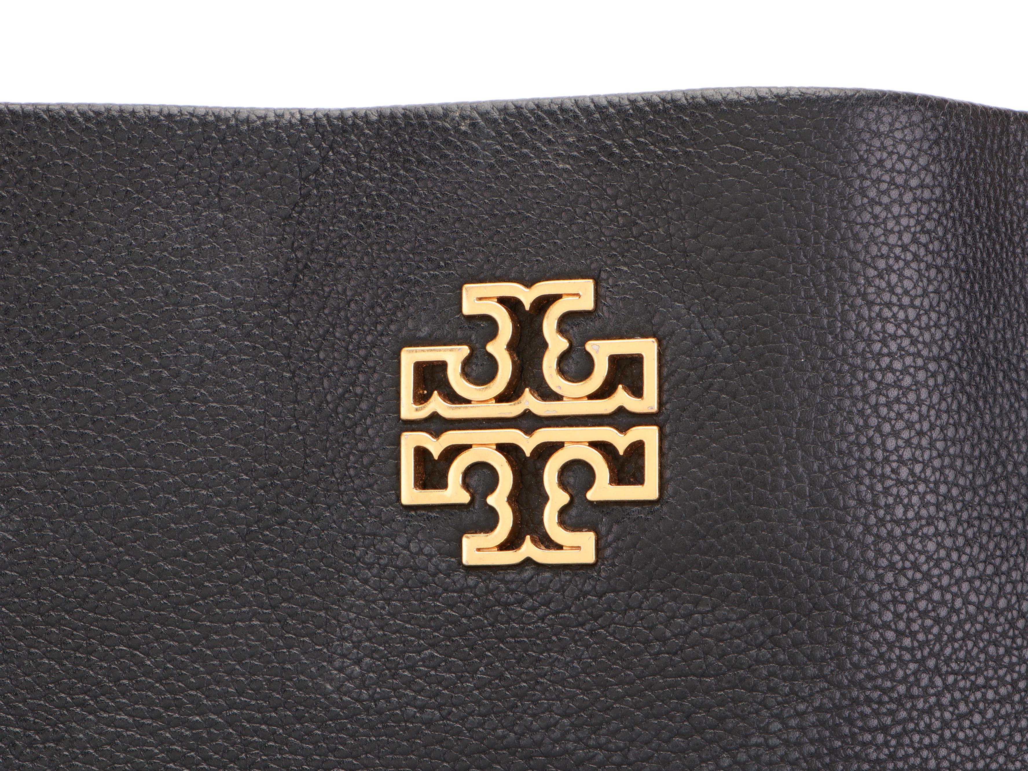 Tory Burch Convertible Tote in Black Pebbled Leather