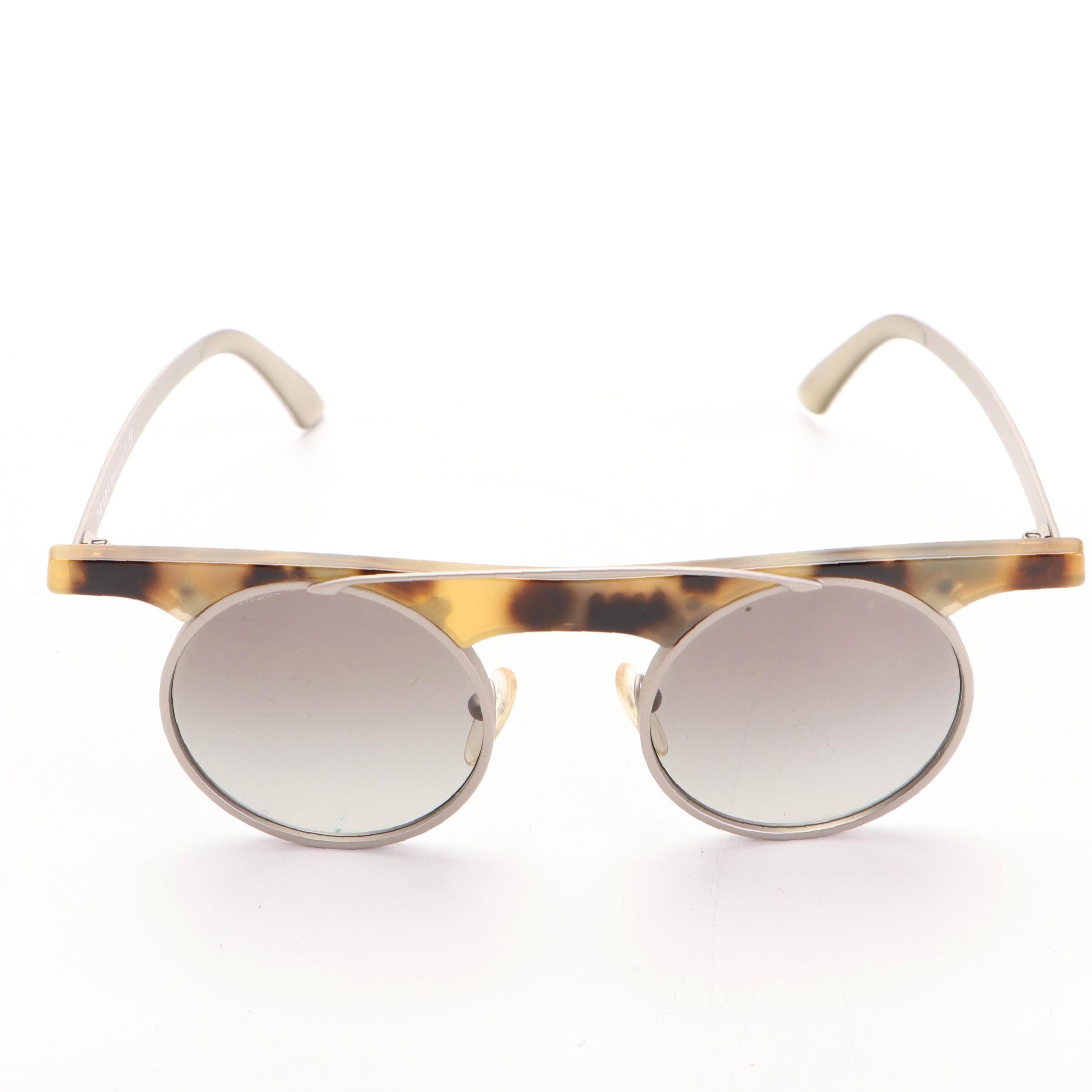 Prada SPR 72O Round Havana Browline Sunglasses with Case