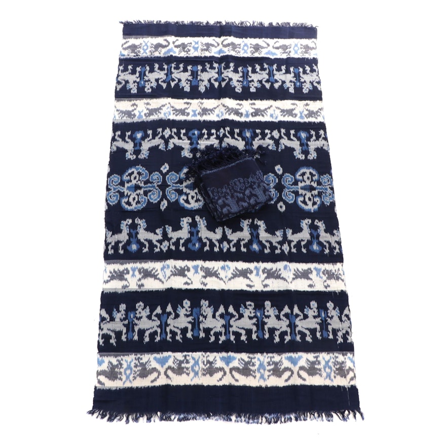 Handwoven Ikat Cotton Blend Wraps