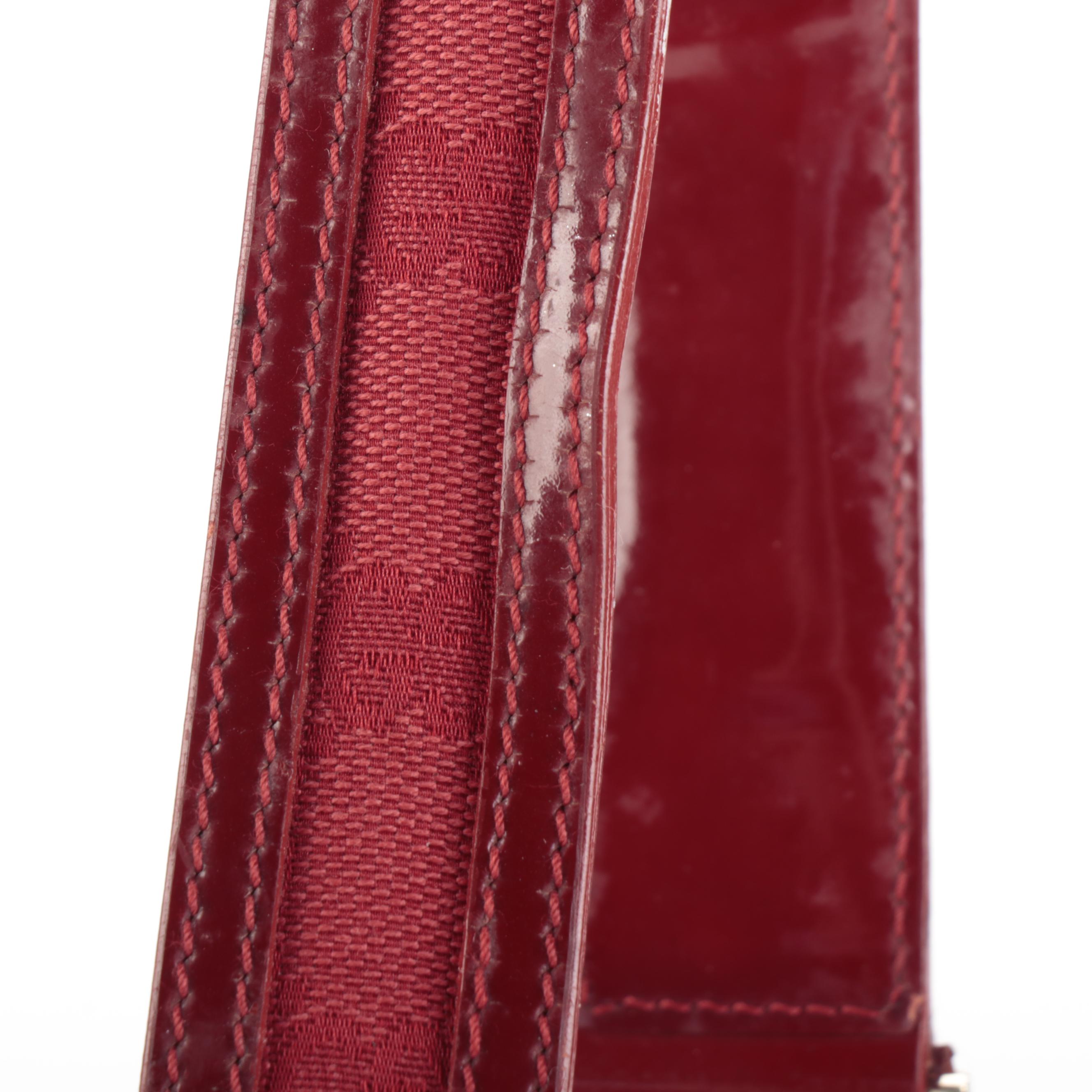 Gucci Hobo Shoulder Bag in Red GG Canvas and Red Patent Leather