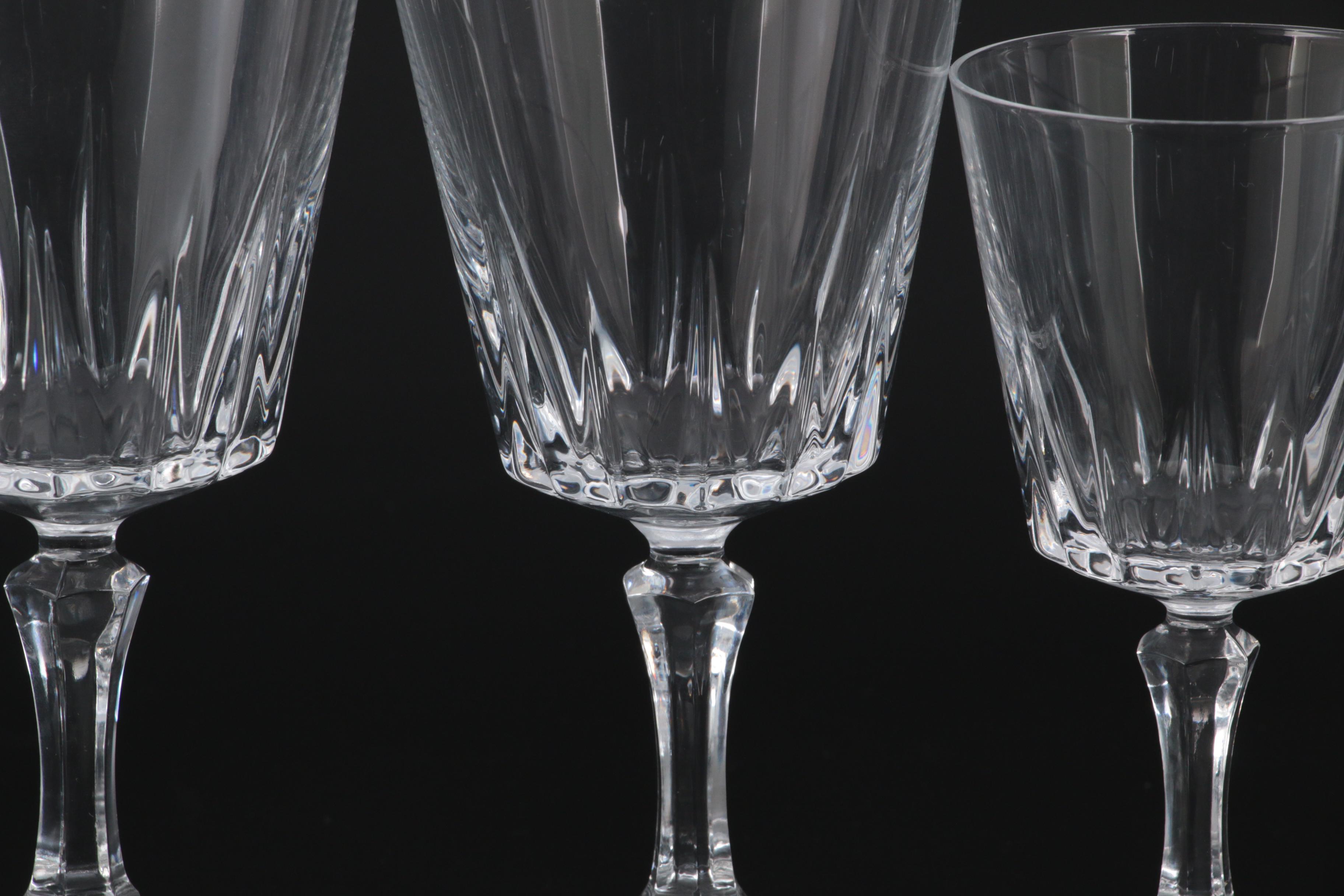 Arcoroc "Lancer" Crystal Stemware with Cocktail and Drinking Glasses