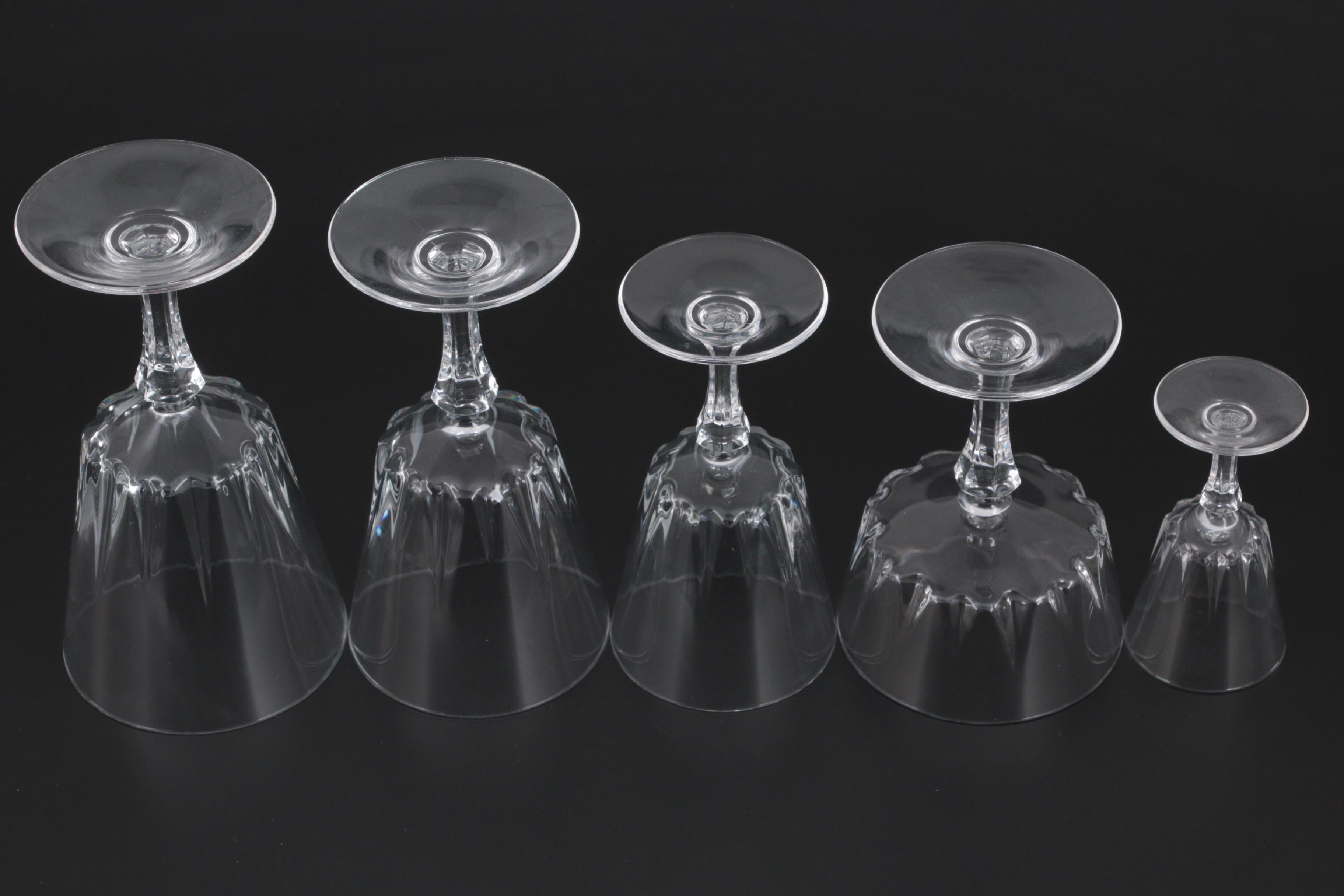 Arcoroc "Lancer" Crystal Stemware with Cocktail and Drinking Glasses