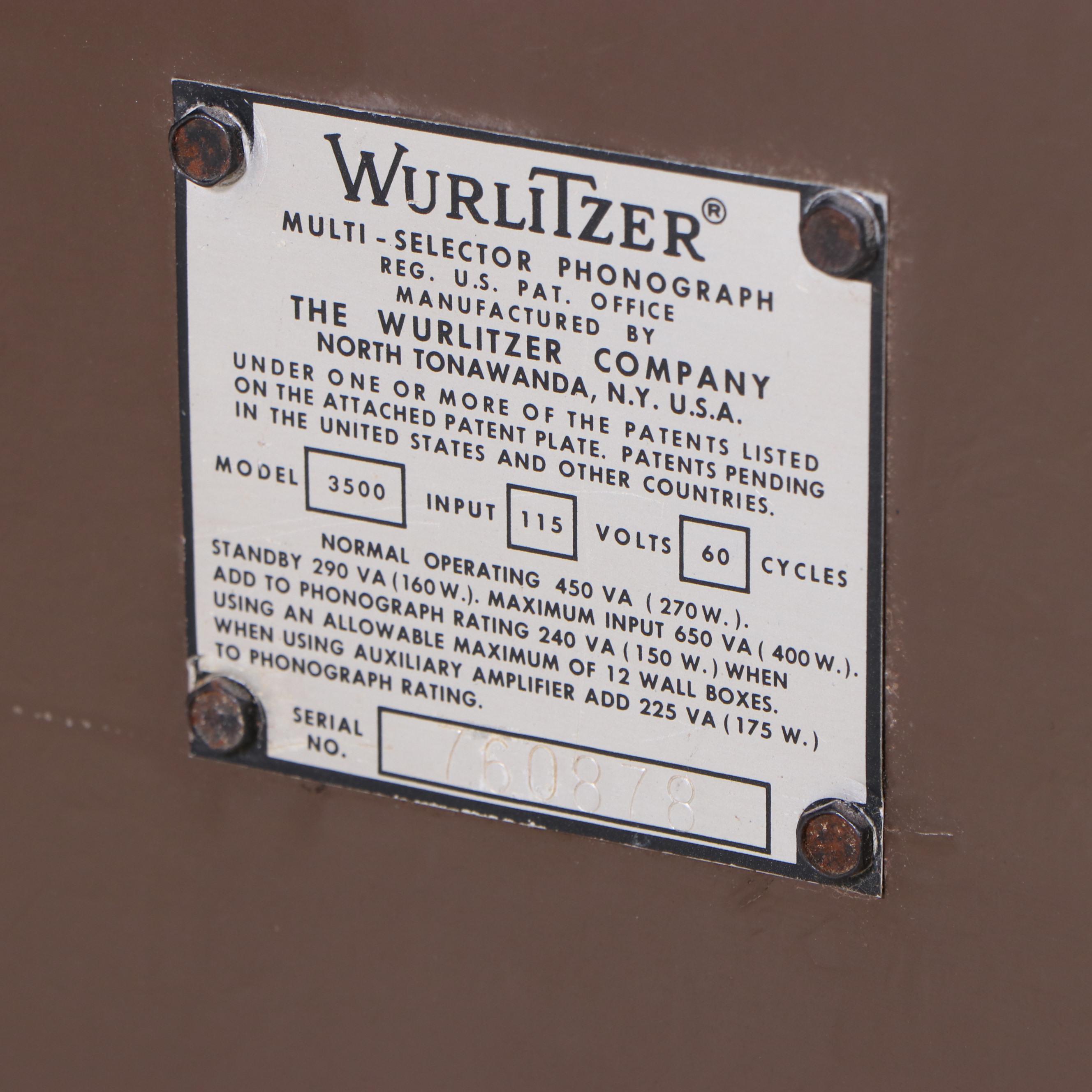 The Wurlitzer Company "Zodiac Model 3500" Upright Jukebox, 1971