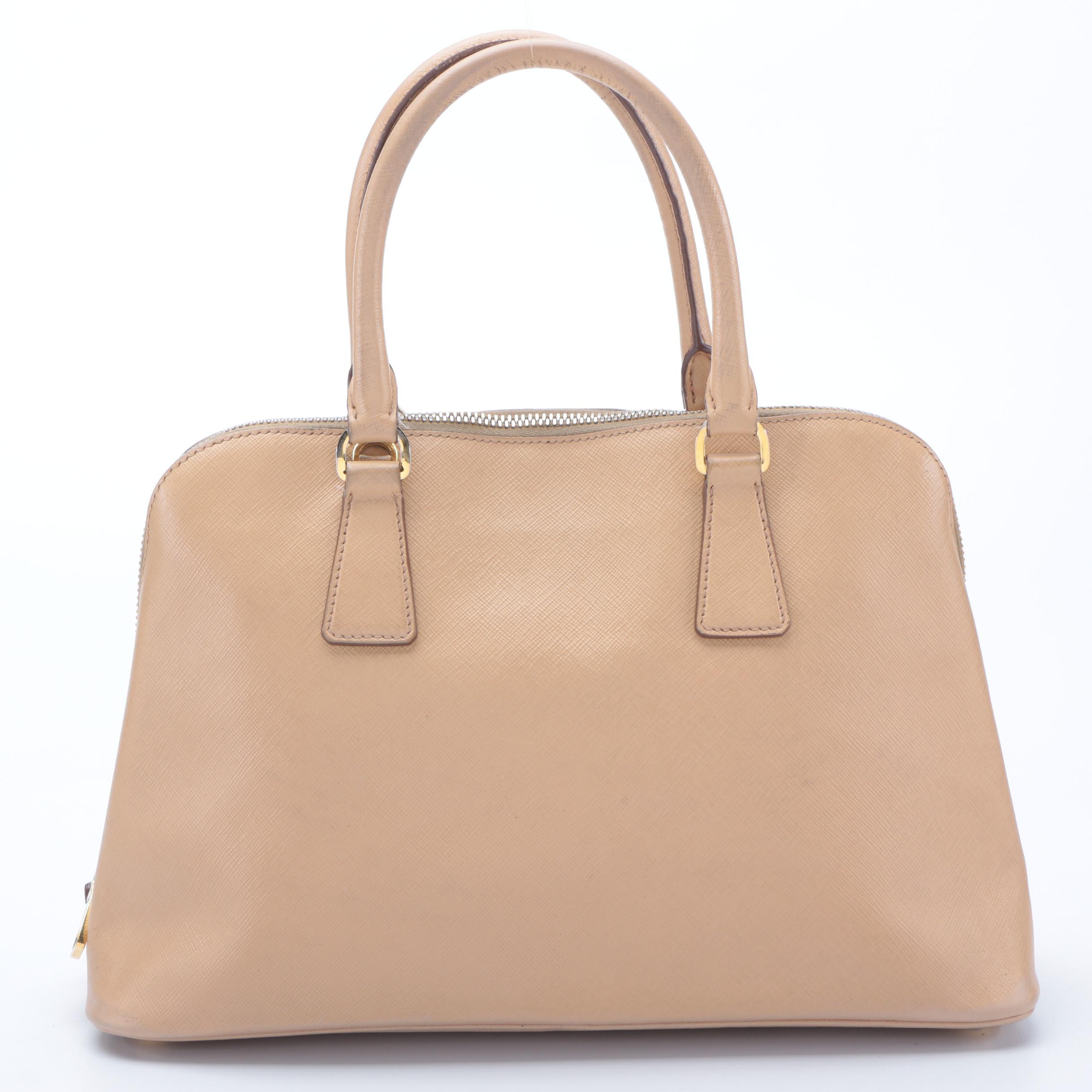 Prada Beige Saffiano Leather Handbag
