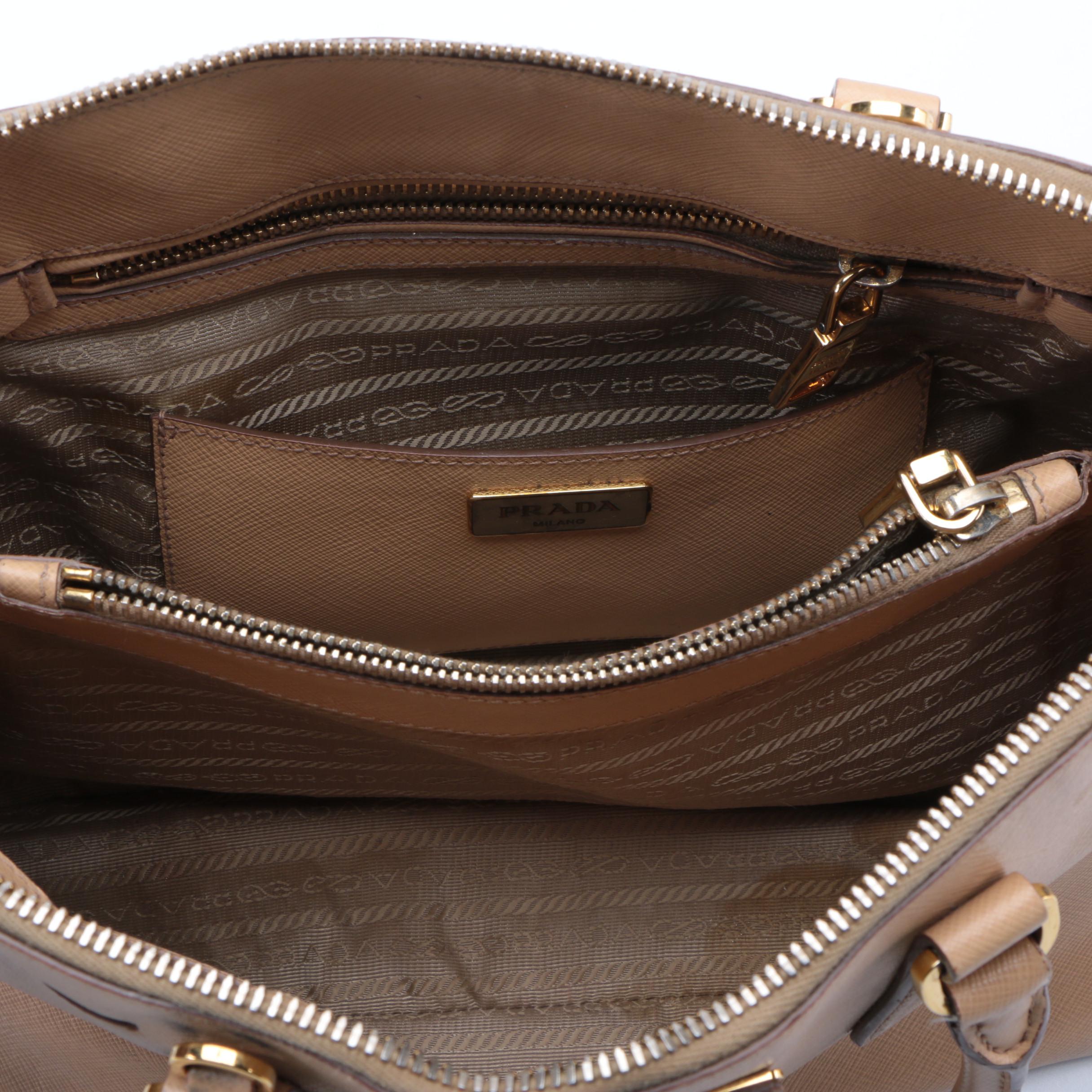 Prada Beige Saffiano Leather Handbag
