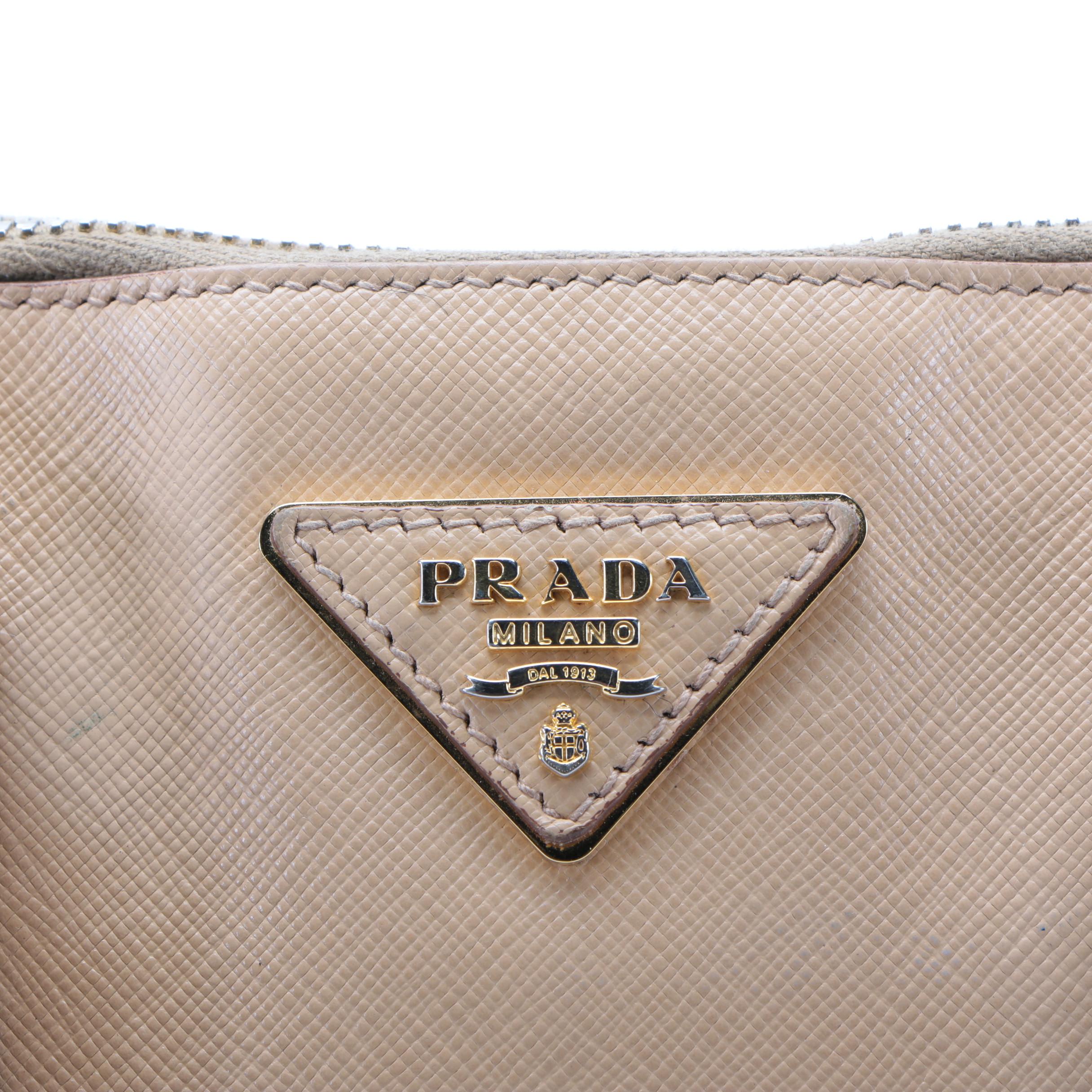 Prada Beige Saffiano Leather Handbag