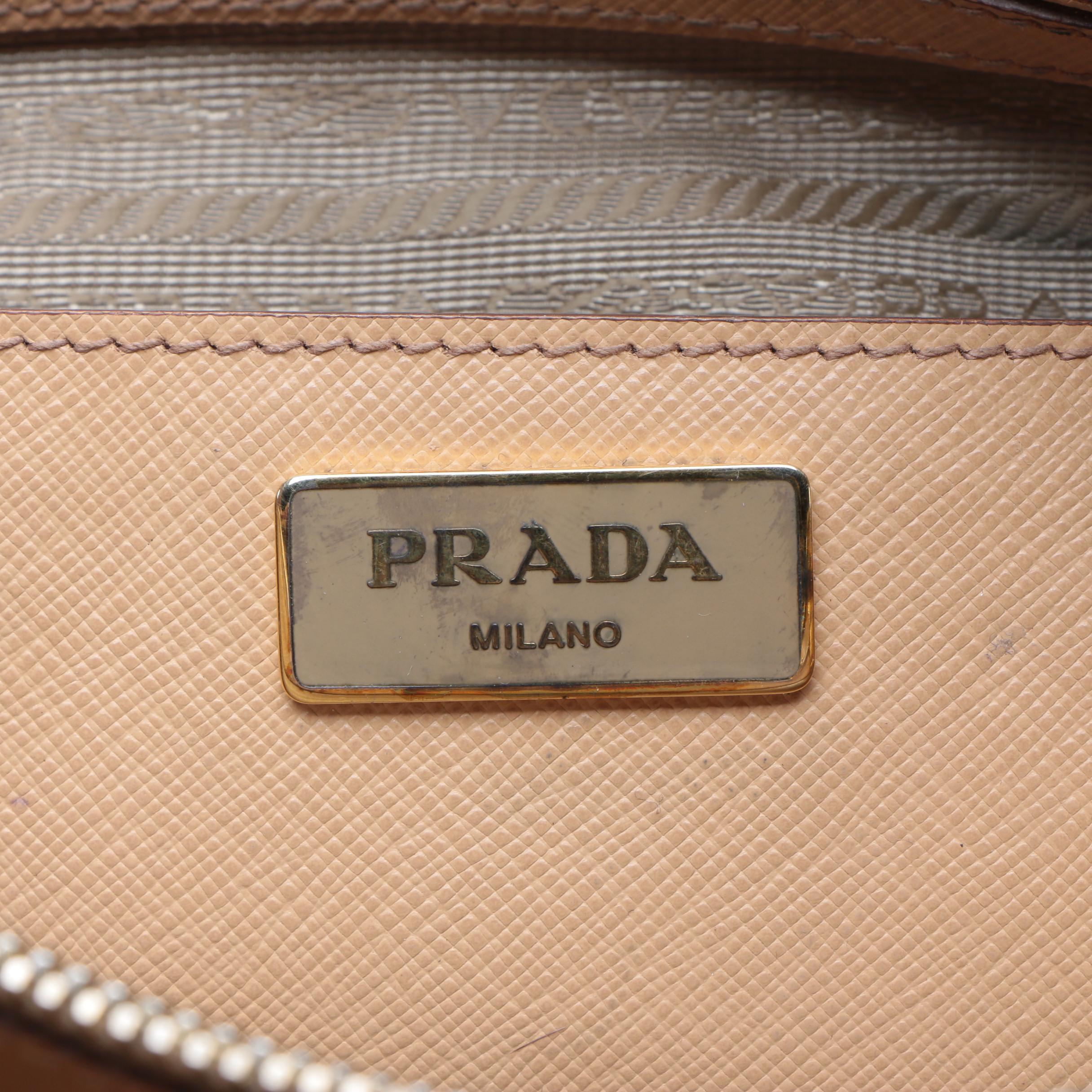 Prada Beige Saffiano Leather Handbag
