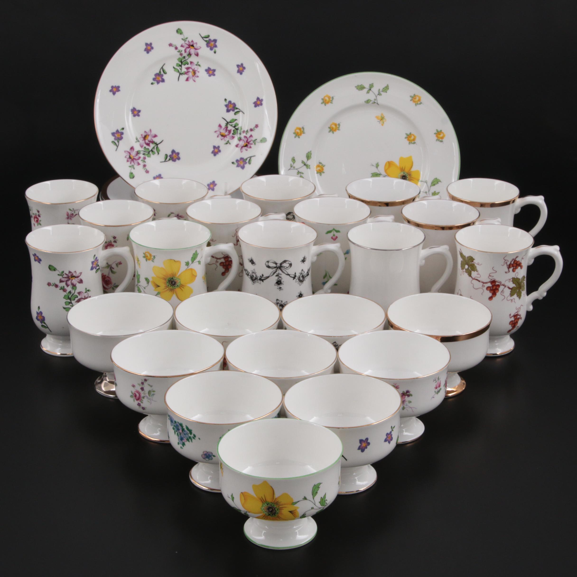 Royal Victoria Floral and Gilt Decorated Bone China Dinnerware