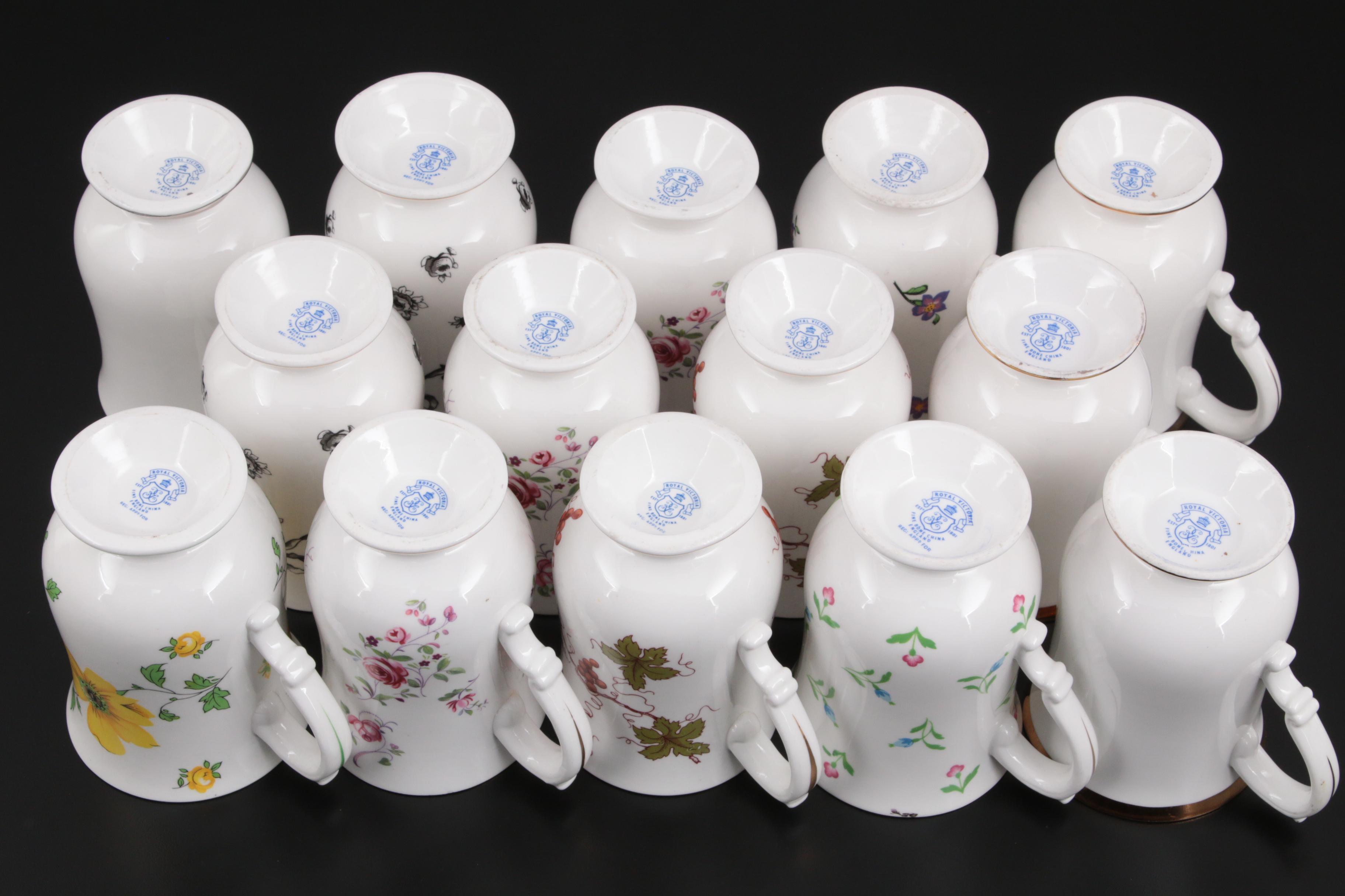 Royal Victoria Floral and Gilt Decorated Bone China Dinnerware