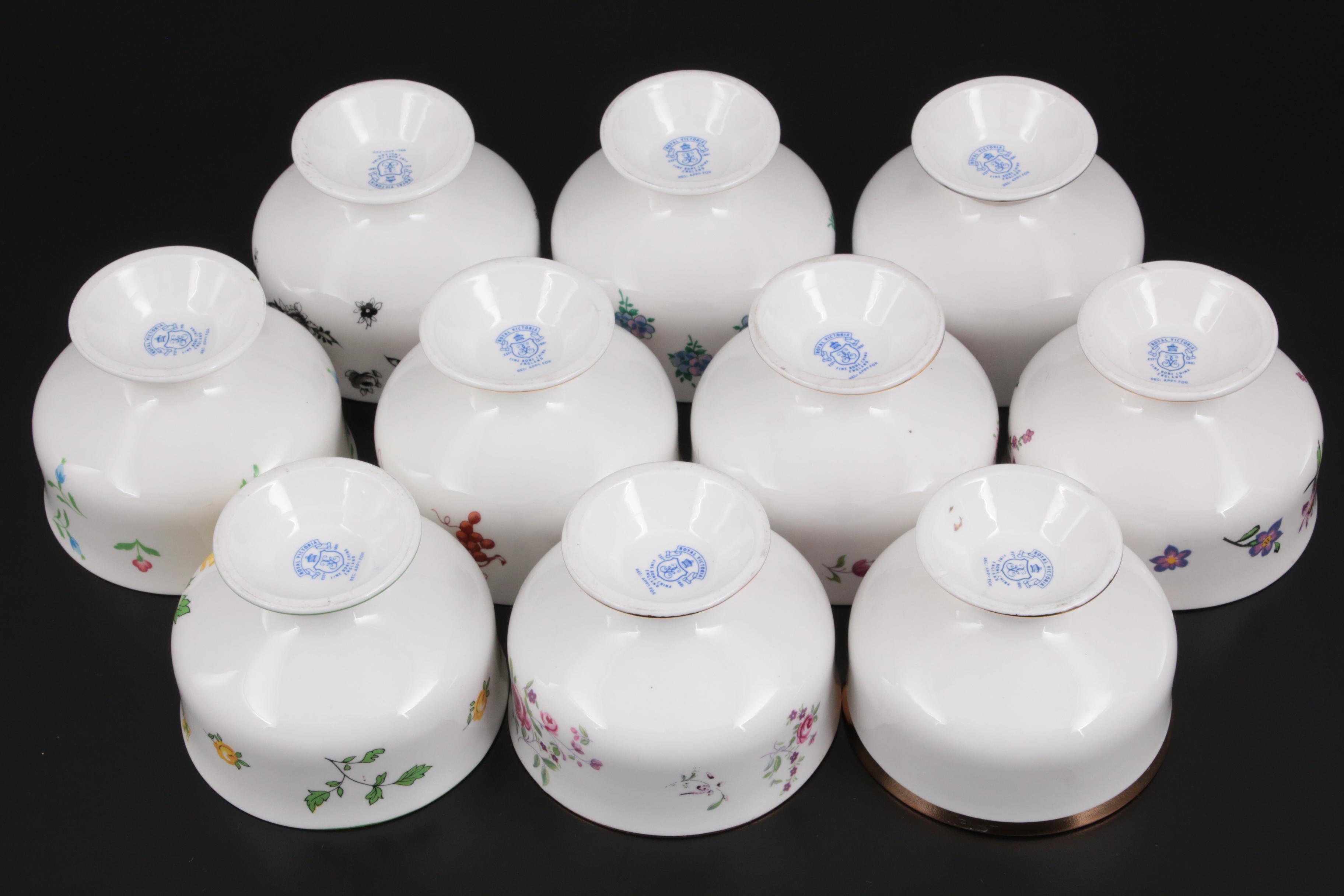 Royal Victoria Floral and Gilt Decorated Bone China Dinnerware