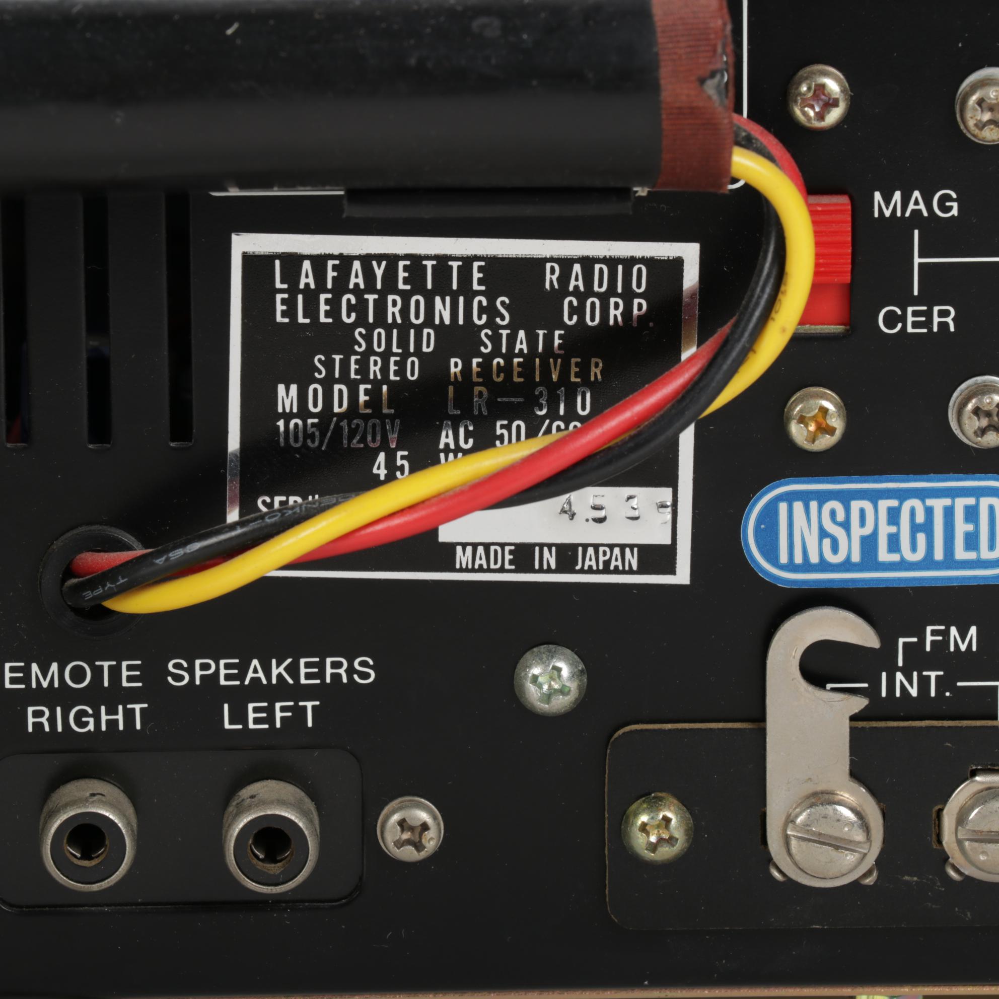 Lafayette LR-310 AM/FM Receiver and Pioneer Equalizer