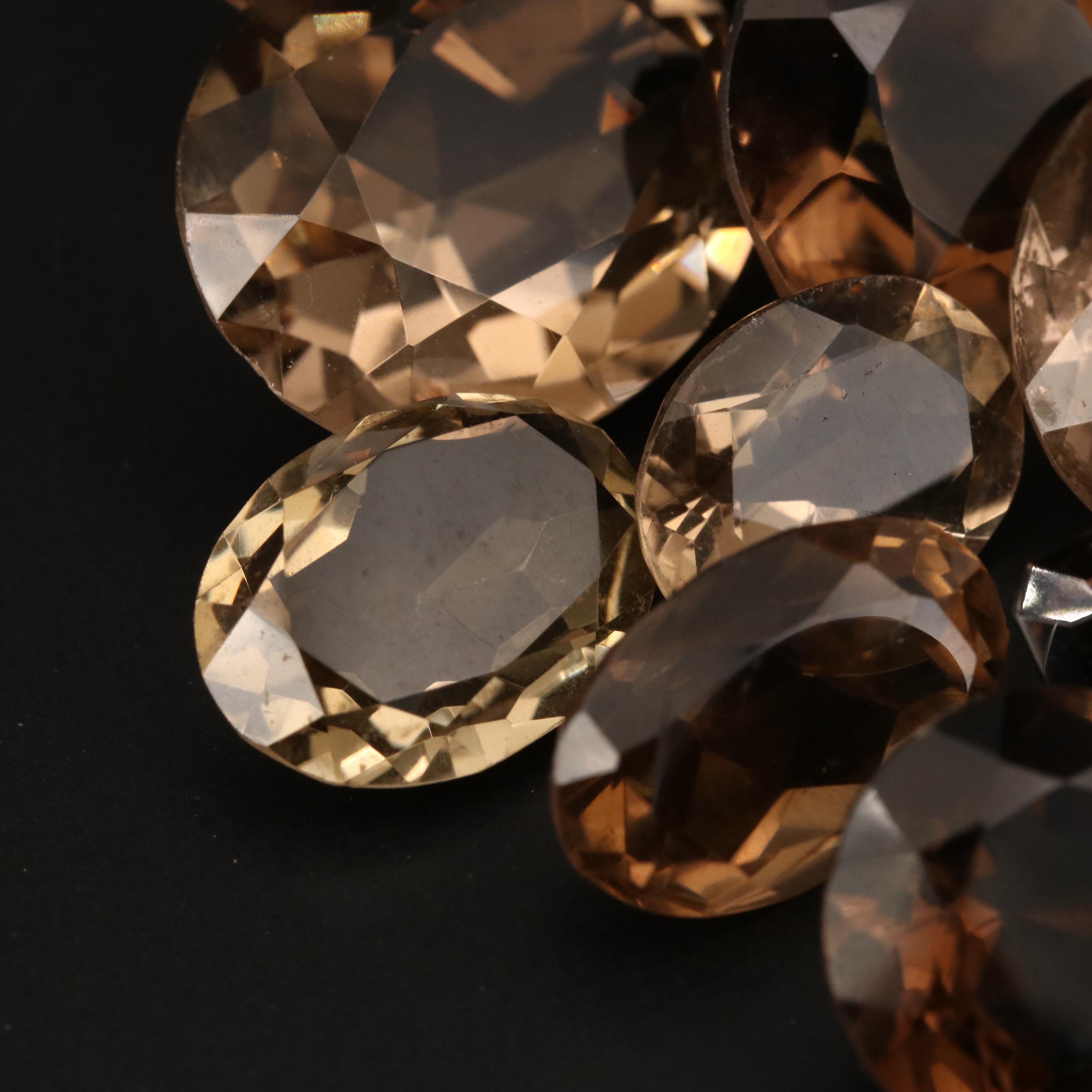 Loose 420.68 CTW Mixed Faceted Smoky Quartz