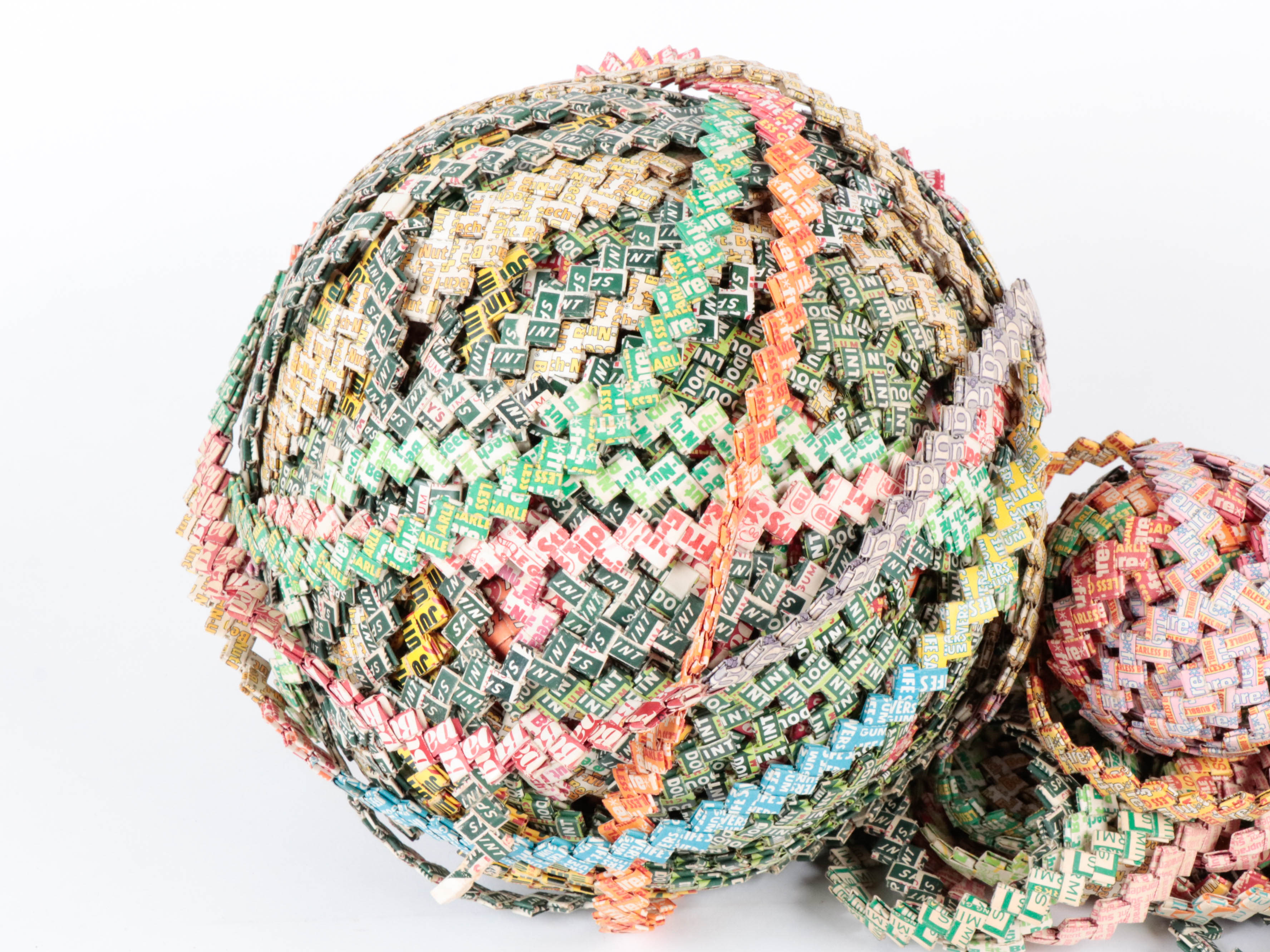 Folk Art Chewing Gum Wrapper Chain, Mid-Late 20th Century