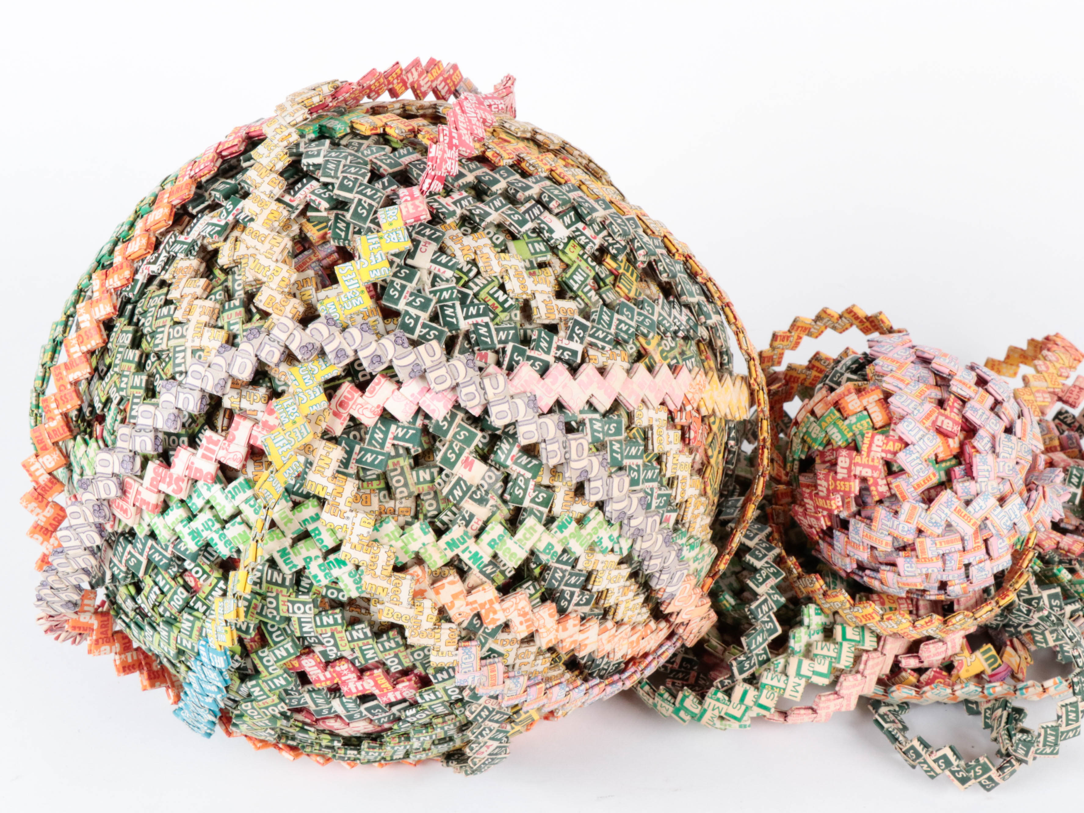 Folk Art Chewing Gum Wrapper Chain, Mid-Late 20th Century