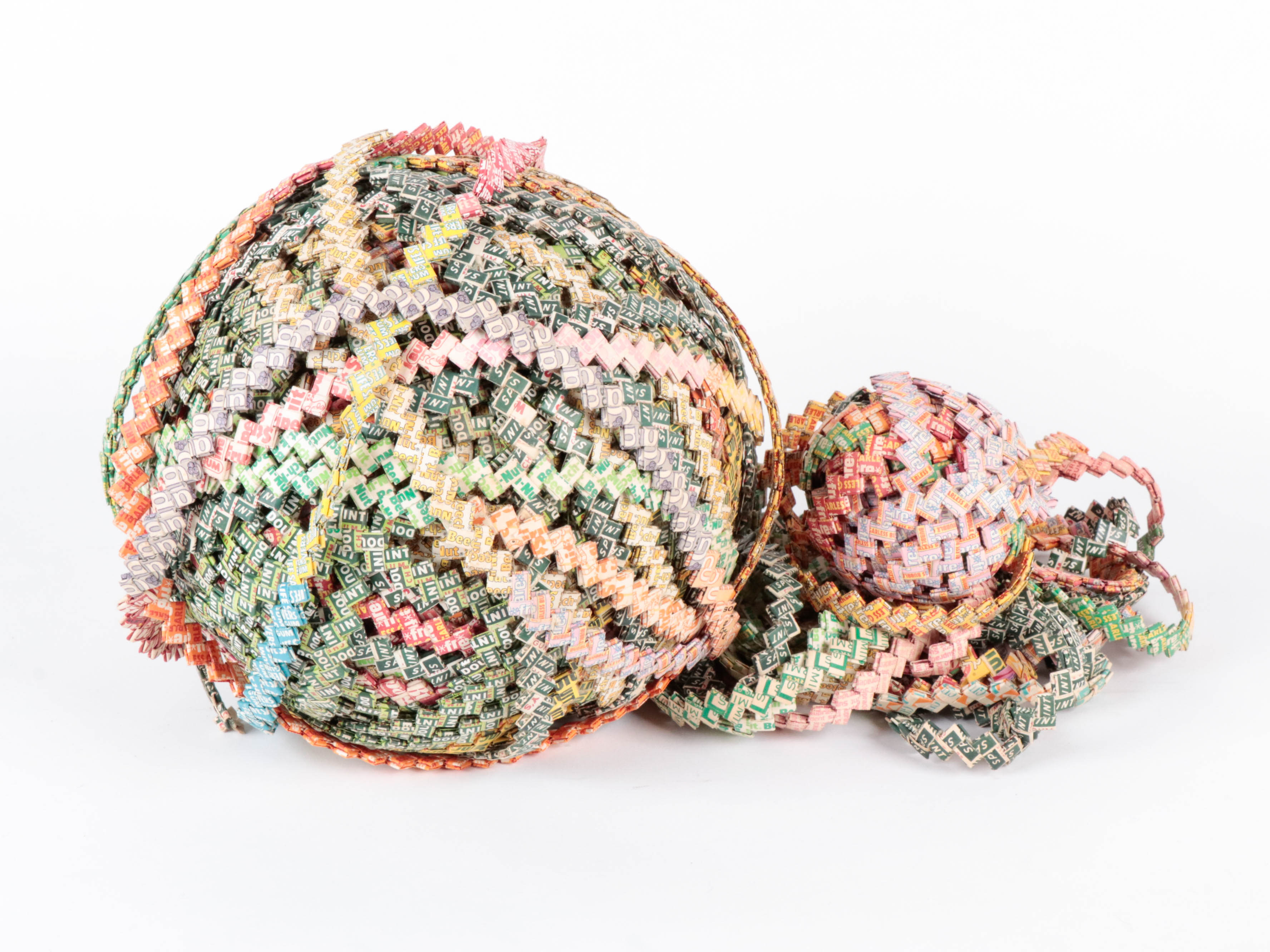 Folk Art Chewing Gum Wrapper Chain, Mid-Late 20th Century