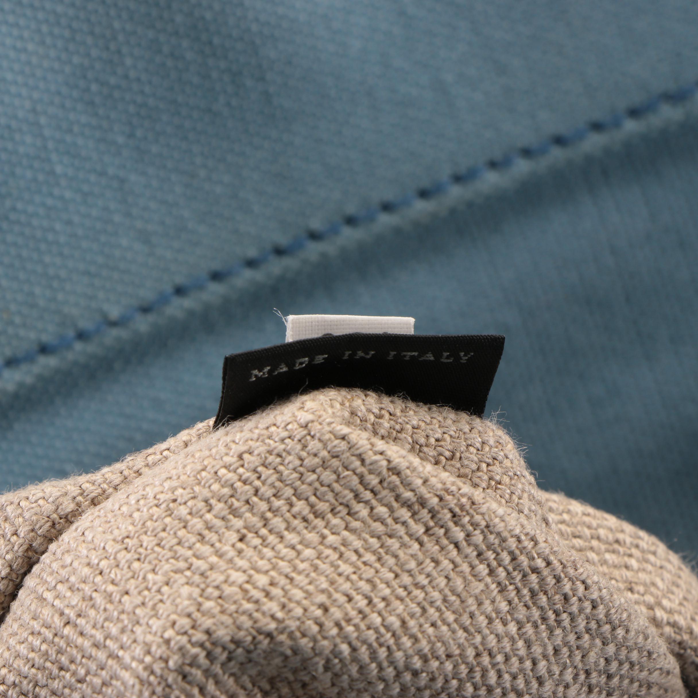 Prada Logo Tote in Blue Canvas