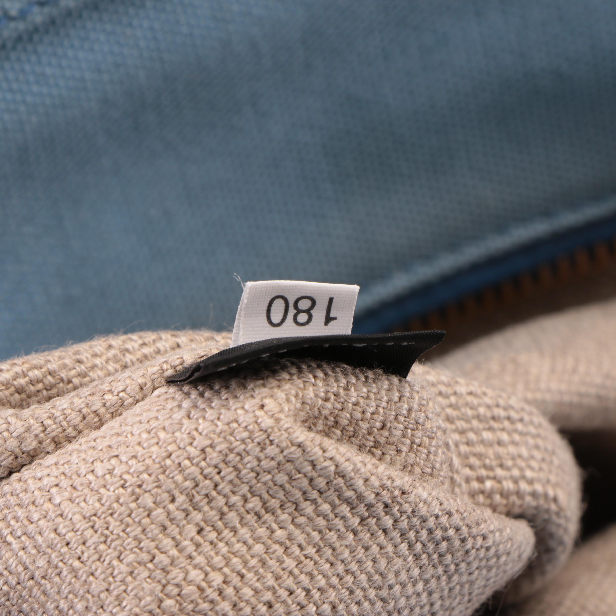 Prada Logo Tote in Blue Canvas