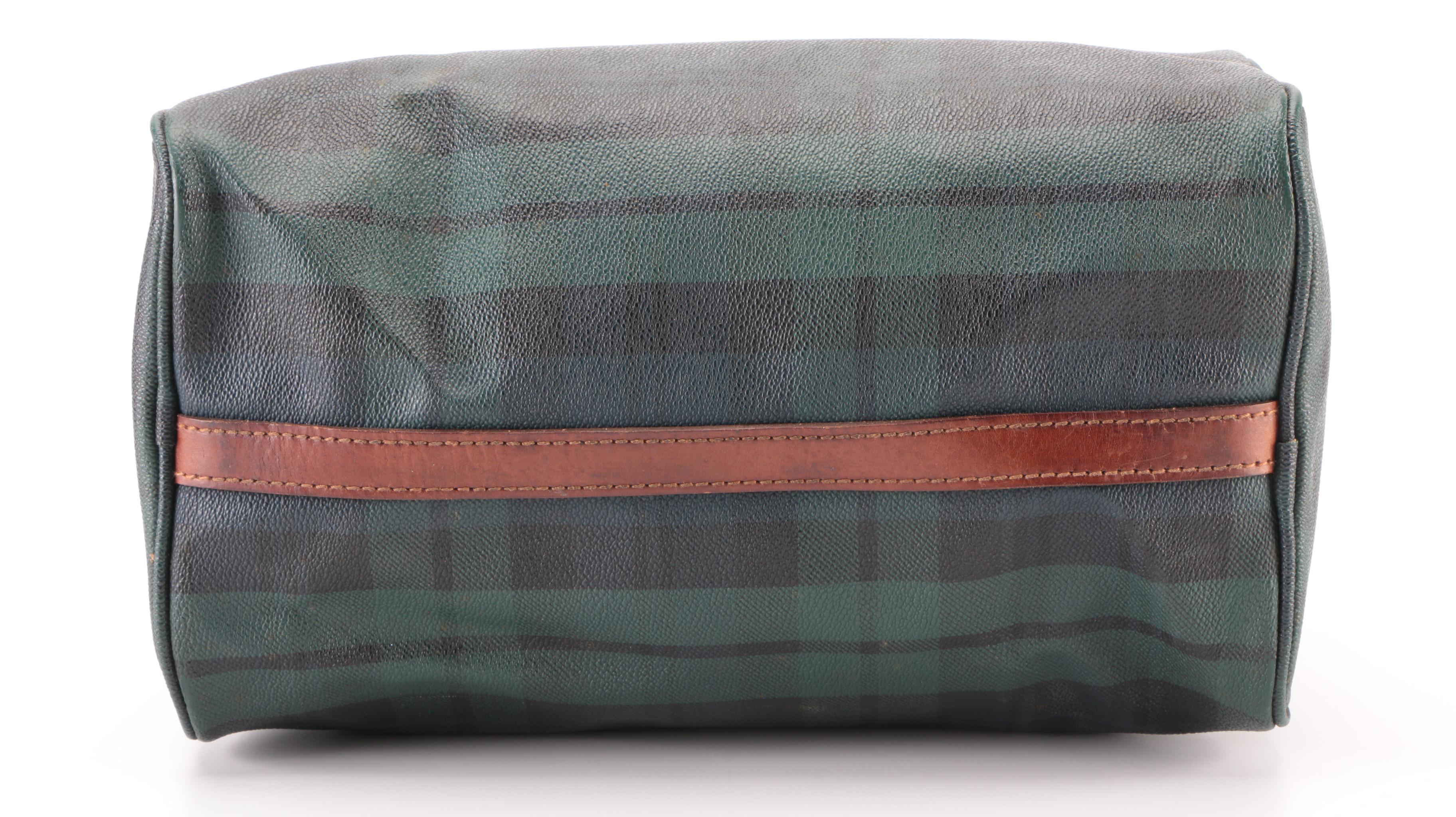 Polo Ralph Lauren Boston Bag in Blackwatch Plaid Coated Canvas with Leather Trim