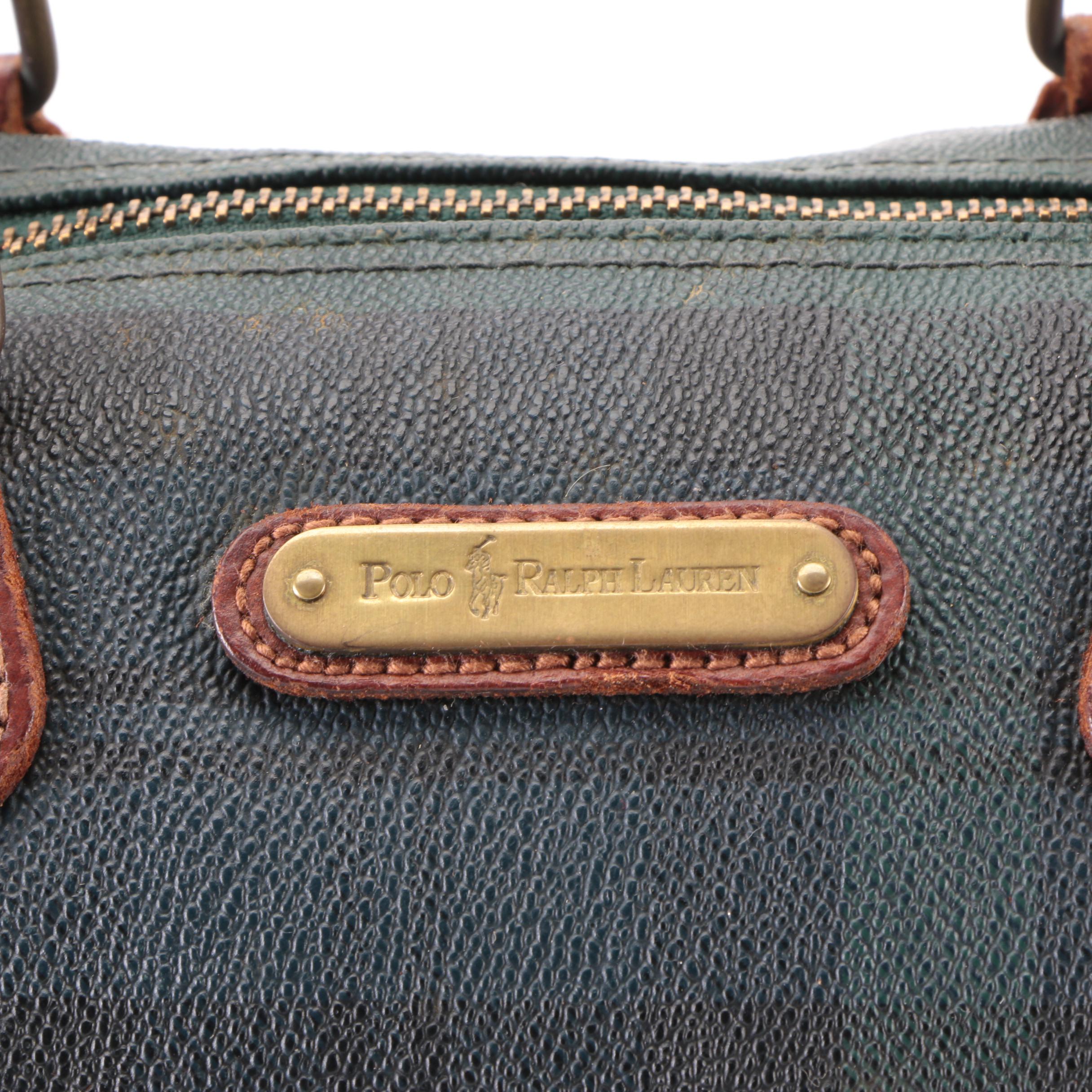 Polo Ralph Lauren Boston Bag in Blackwatch Plaid Coated Canvas with Leather Trim