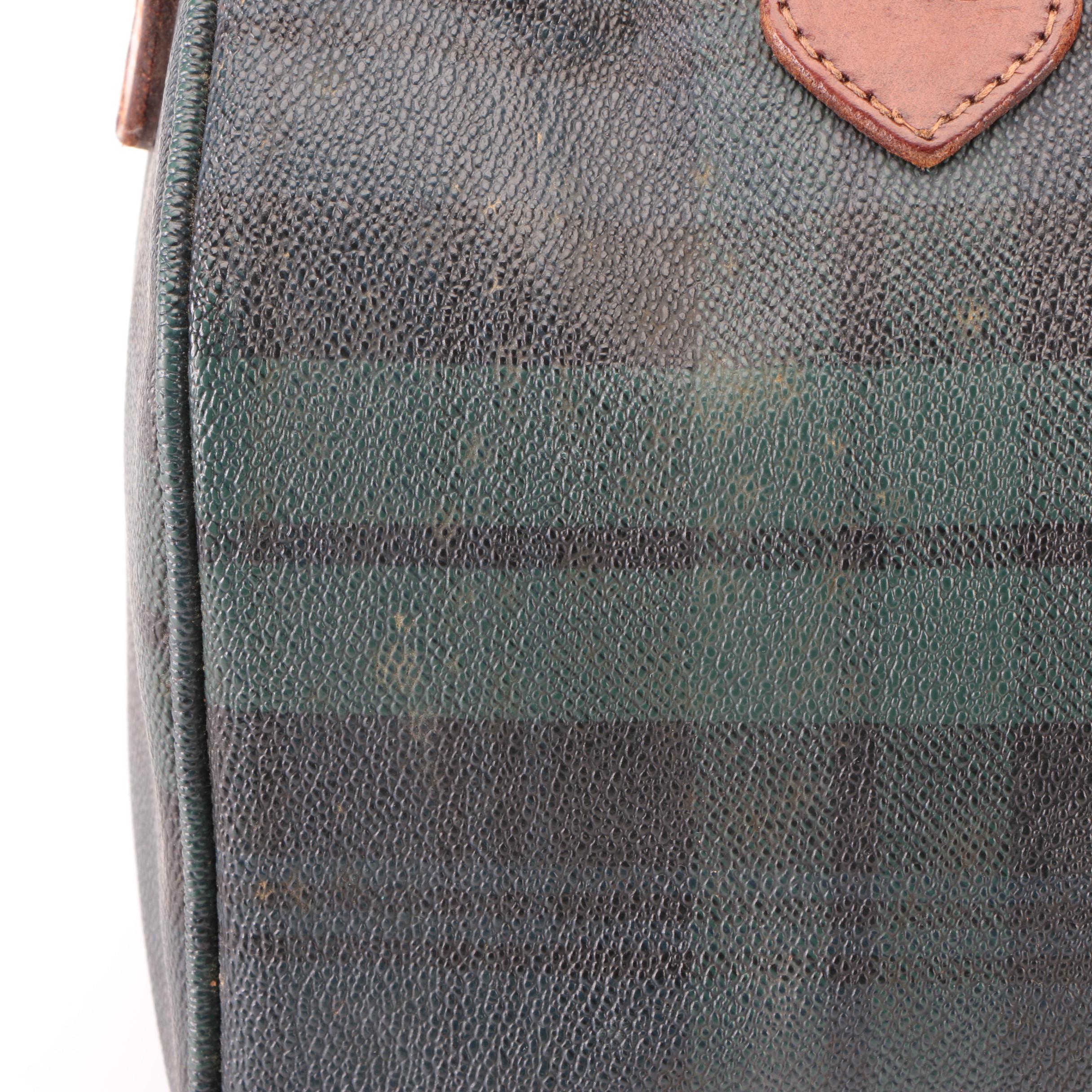 Polo Ralph Lauren Boston Bag in Blackwatch Plaid Coated Canvas with Leather Trim