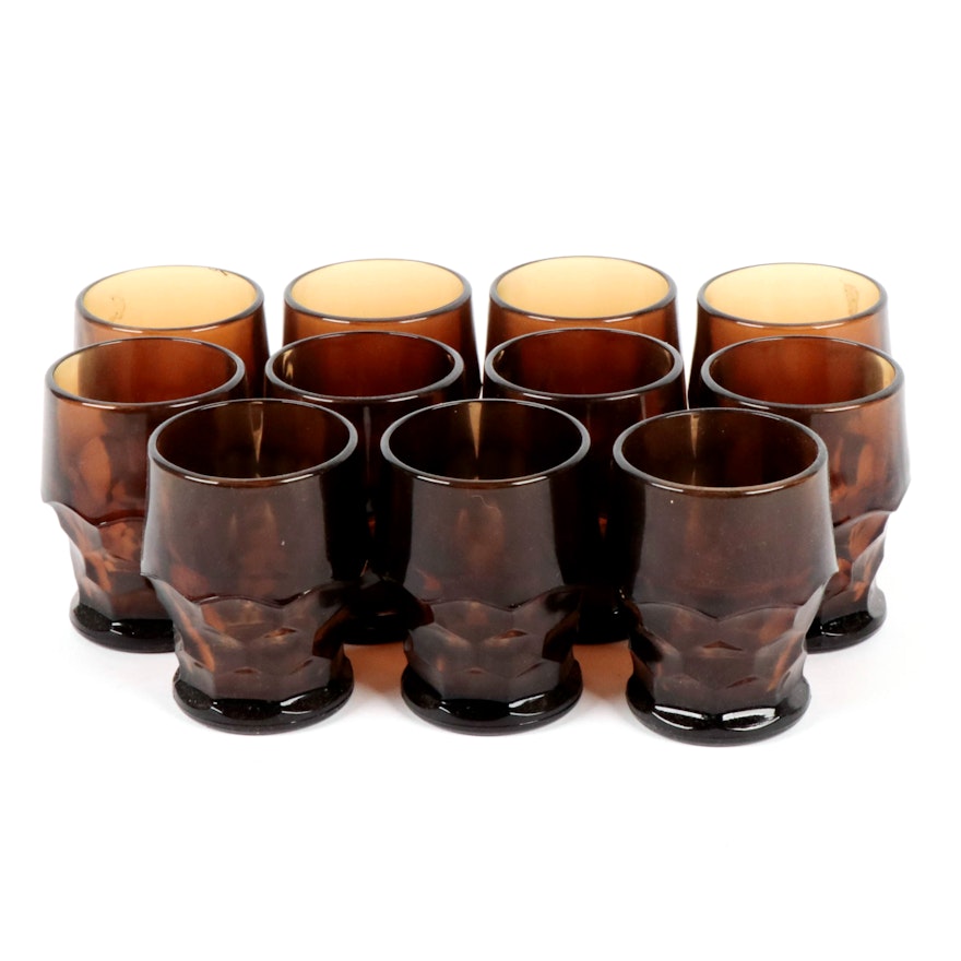 Viking "Georgian" Nutmeg Brown Glassware, Mid-20th Century