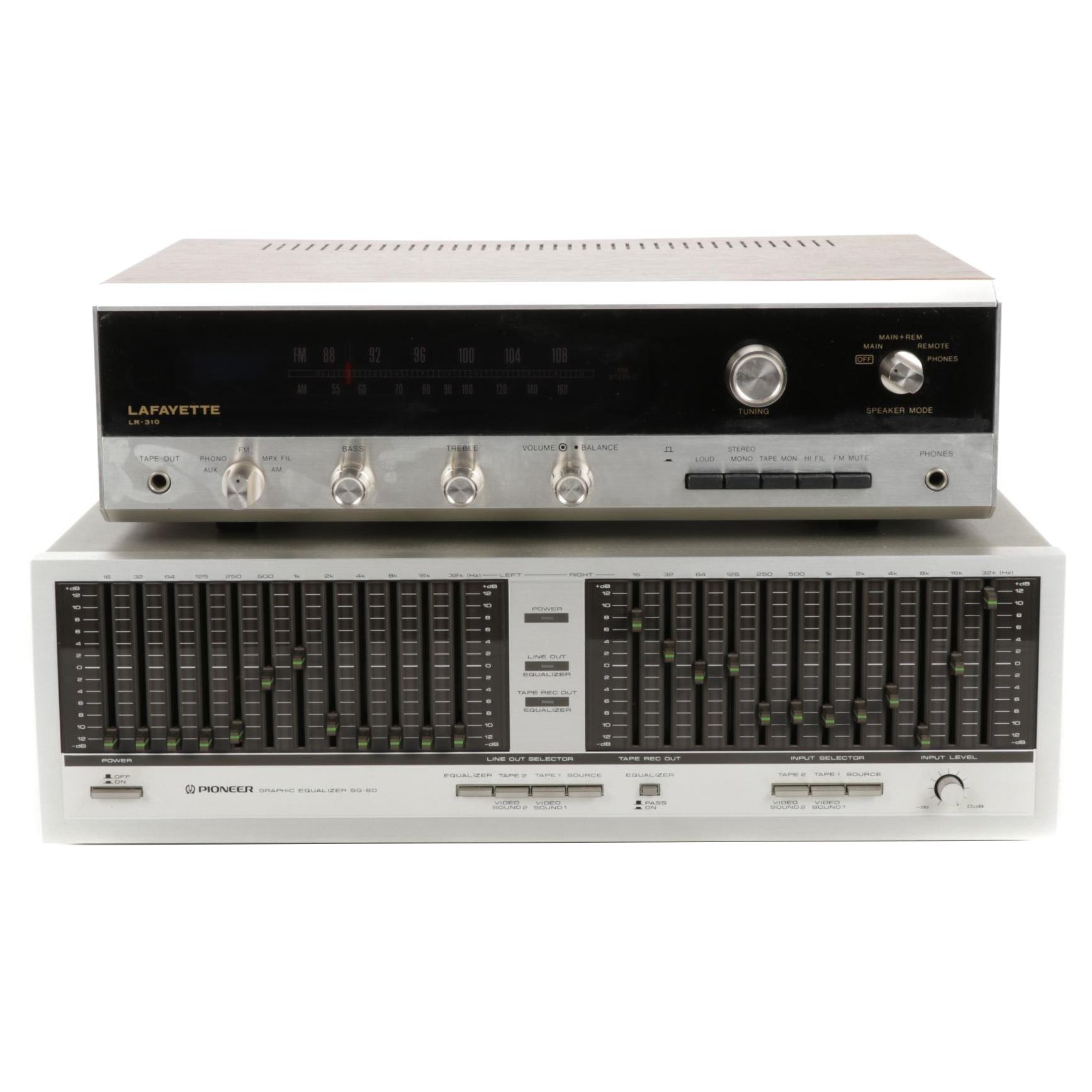 Lafayette LR-310 AM/FM Receiver and Pioneer Equalizer