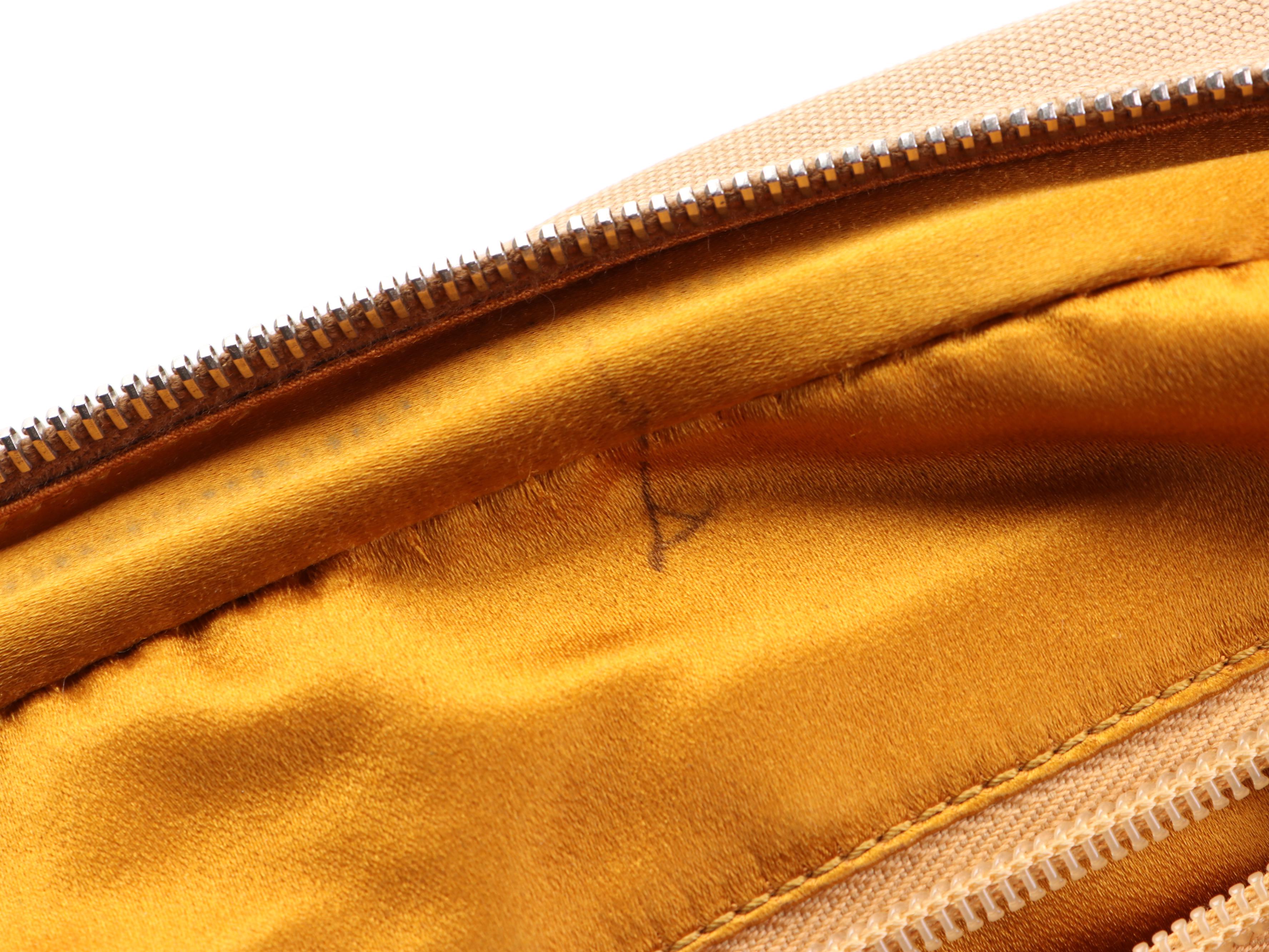 Prada Medium Boston Bag in Canvas with Orange Leather Trim