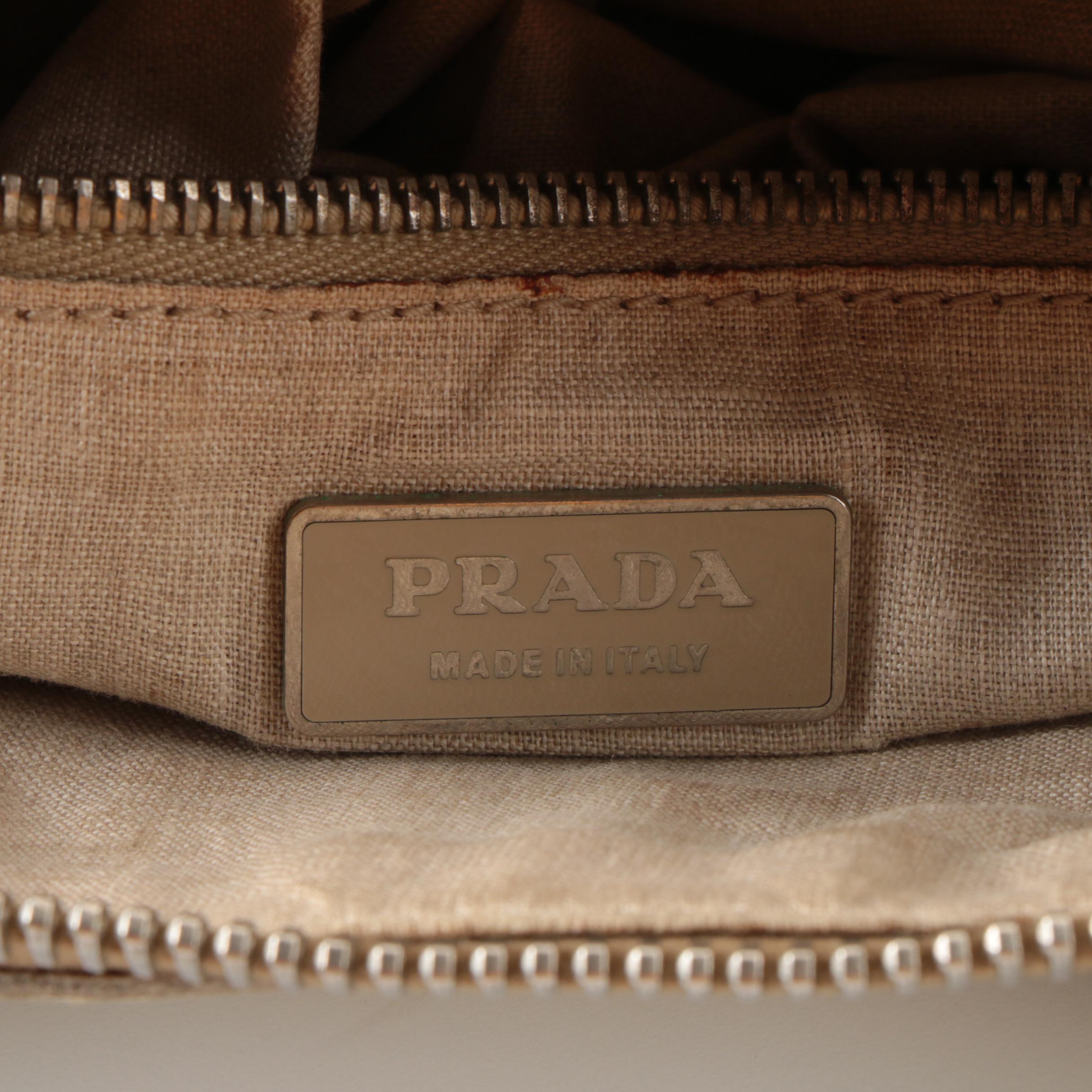 Prada Shoulder Satchel in White Vitello Daino Leather