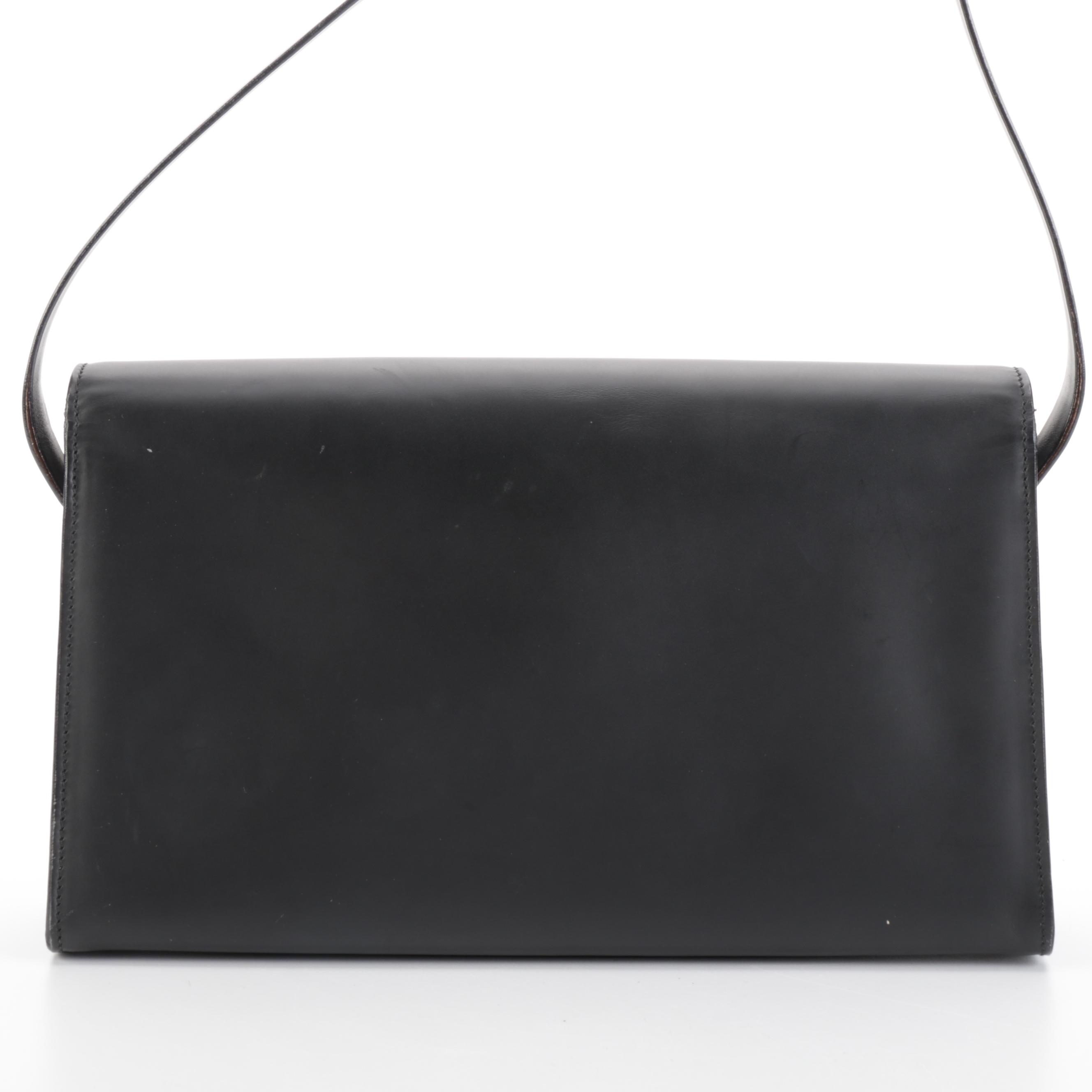 Gucci Logo Black Leather Shoulder Bag