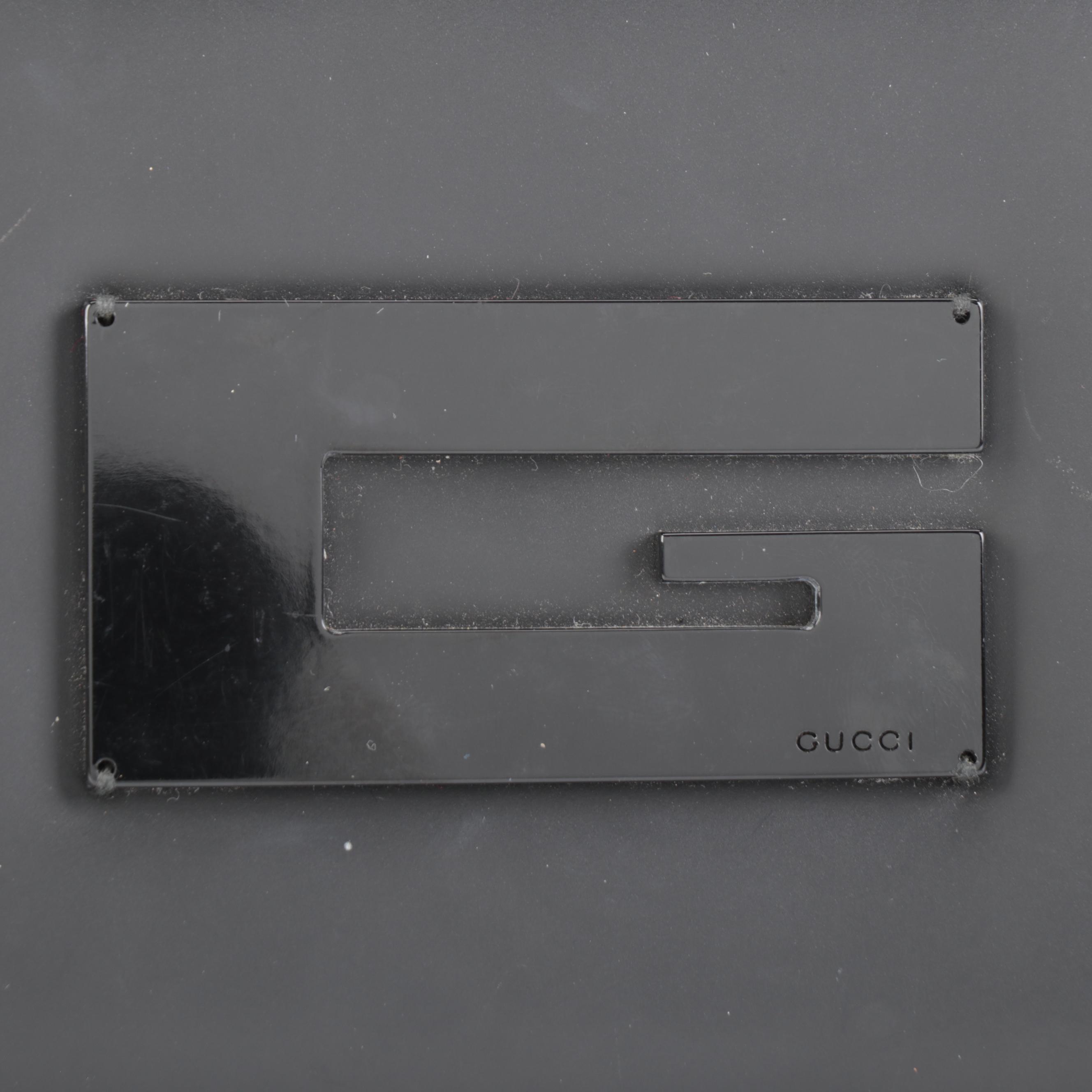 Gucci Logo Black Leather Shoulder Bag