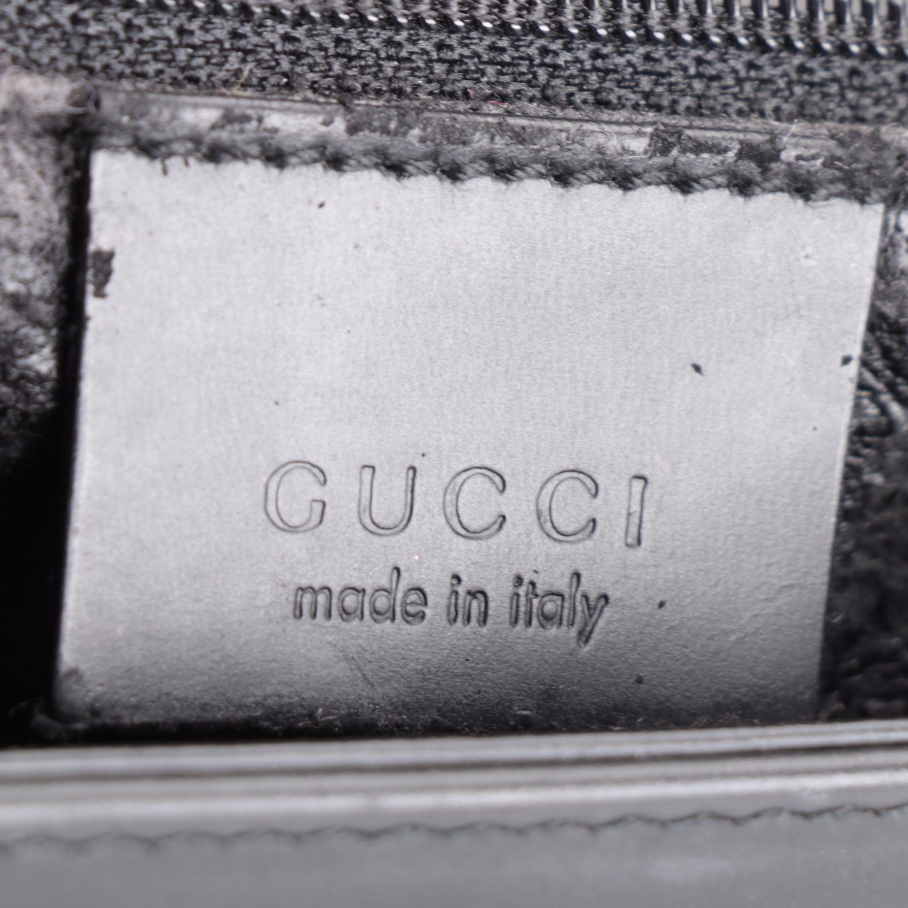 Gucci Logo Black Leather Shoulder Bag